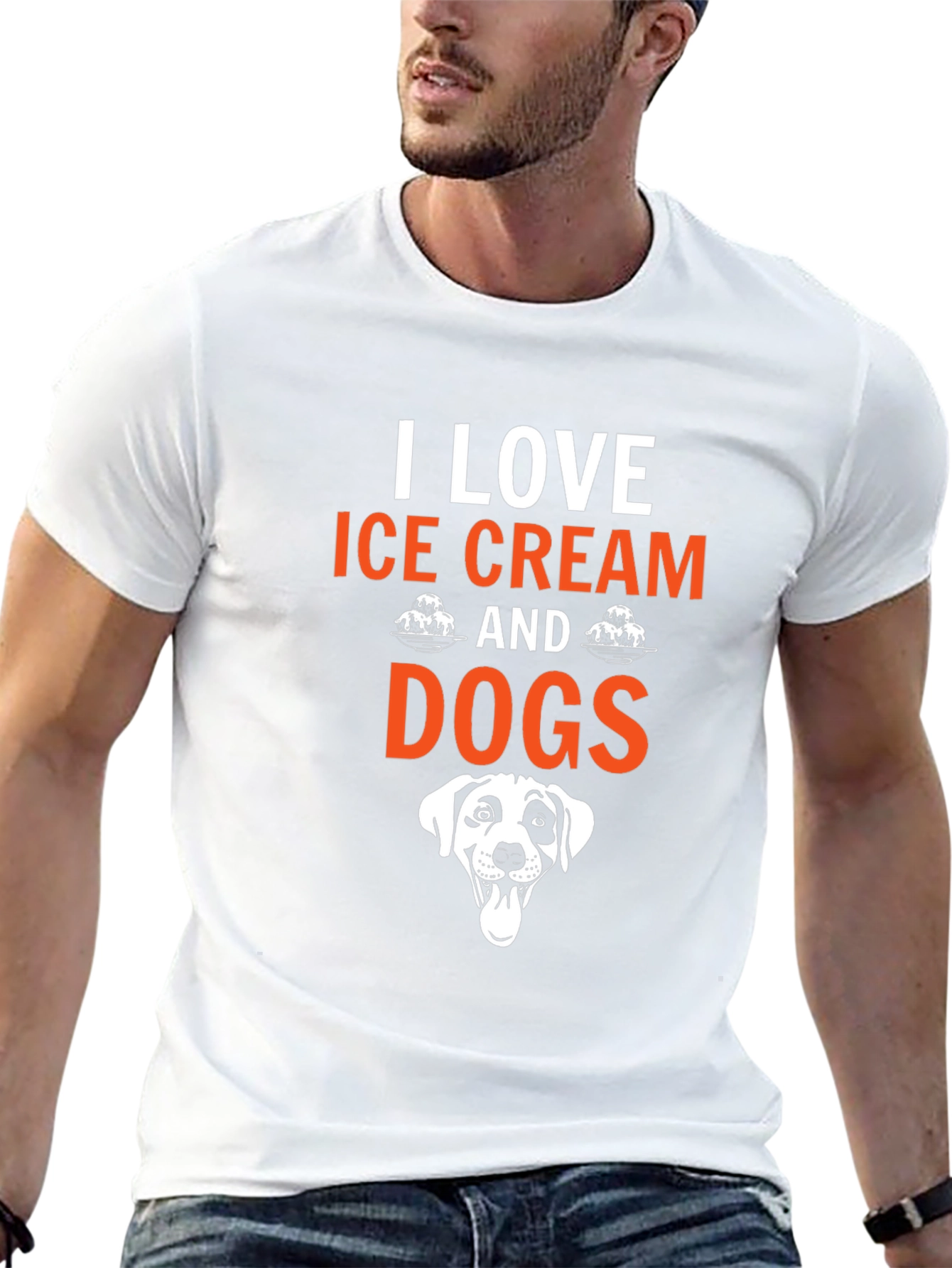 I Love Ice Cream and Dogs Graphic Tee