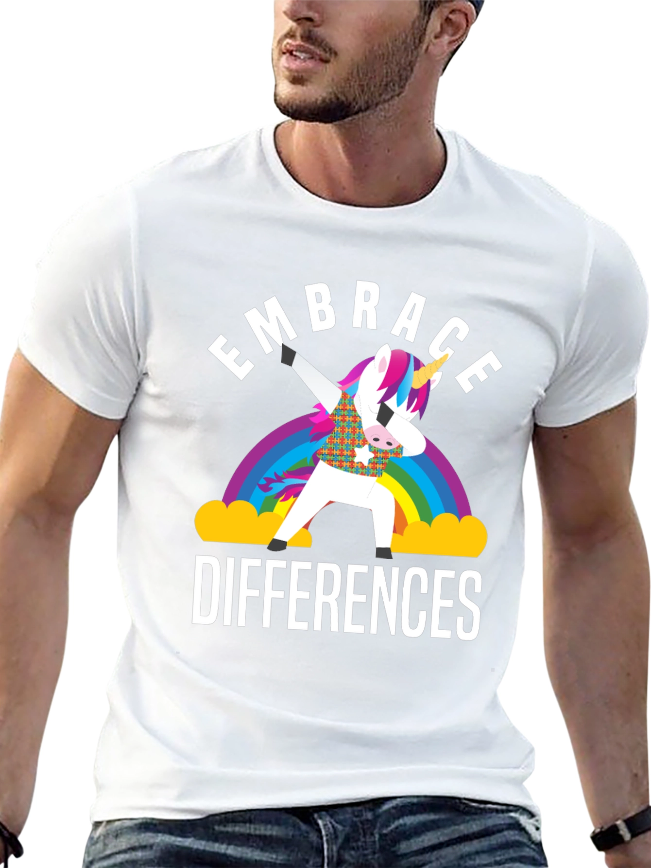 Embrace Differences Unicorn Rainbow T-Shirt