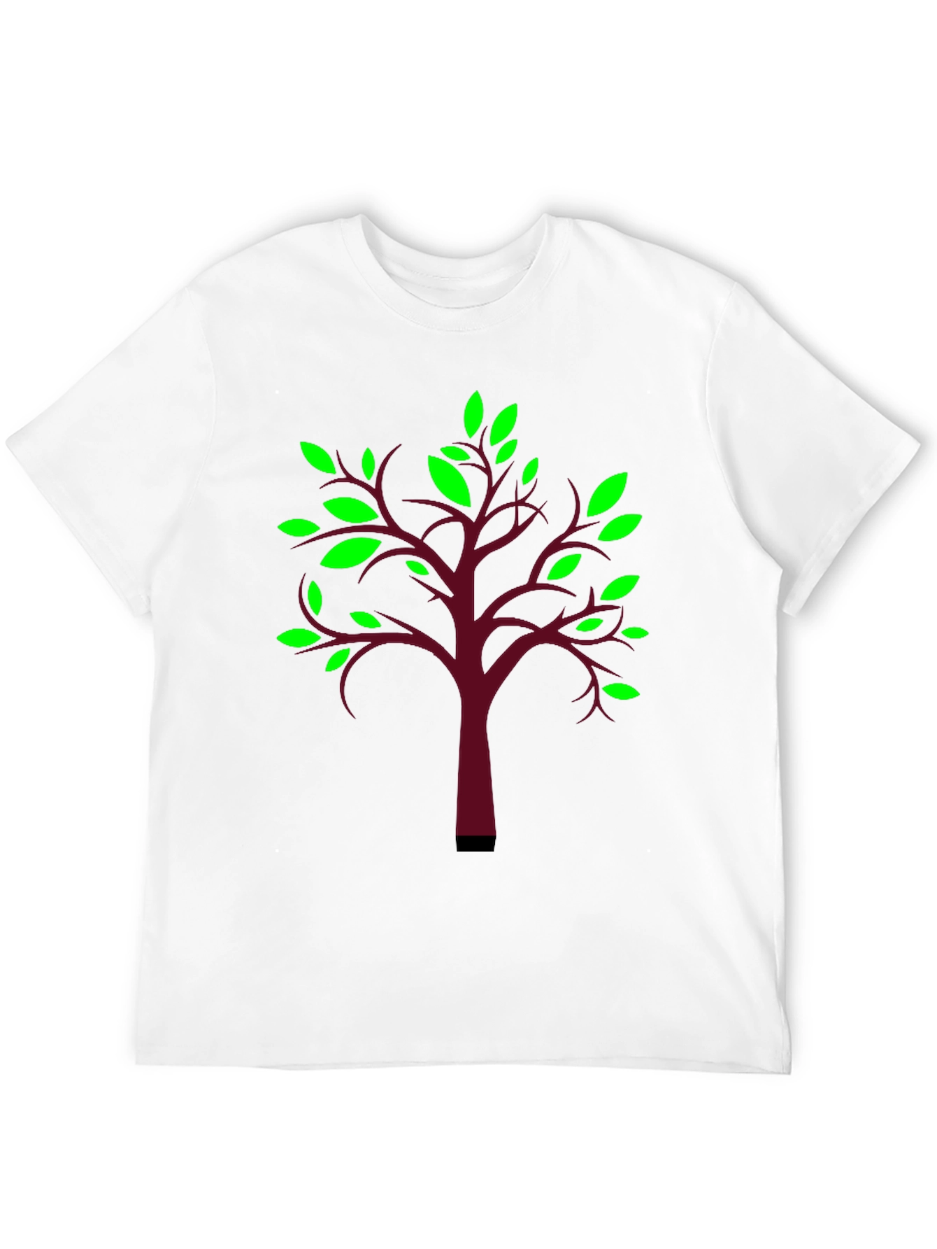 Nature Inspired Black T-Shirt with Tree Design