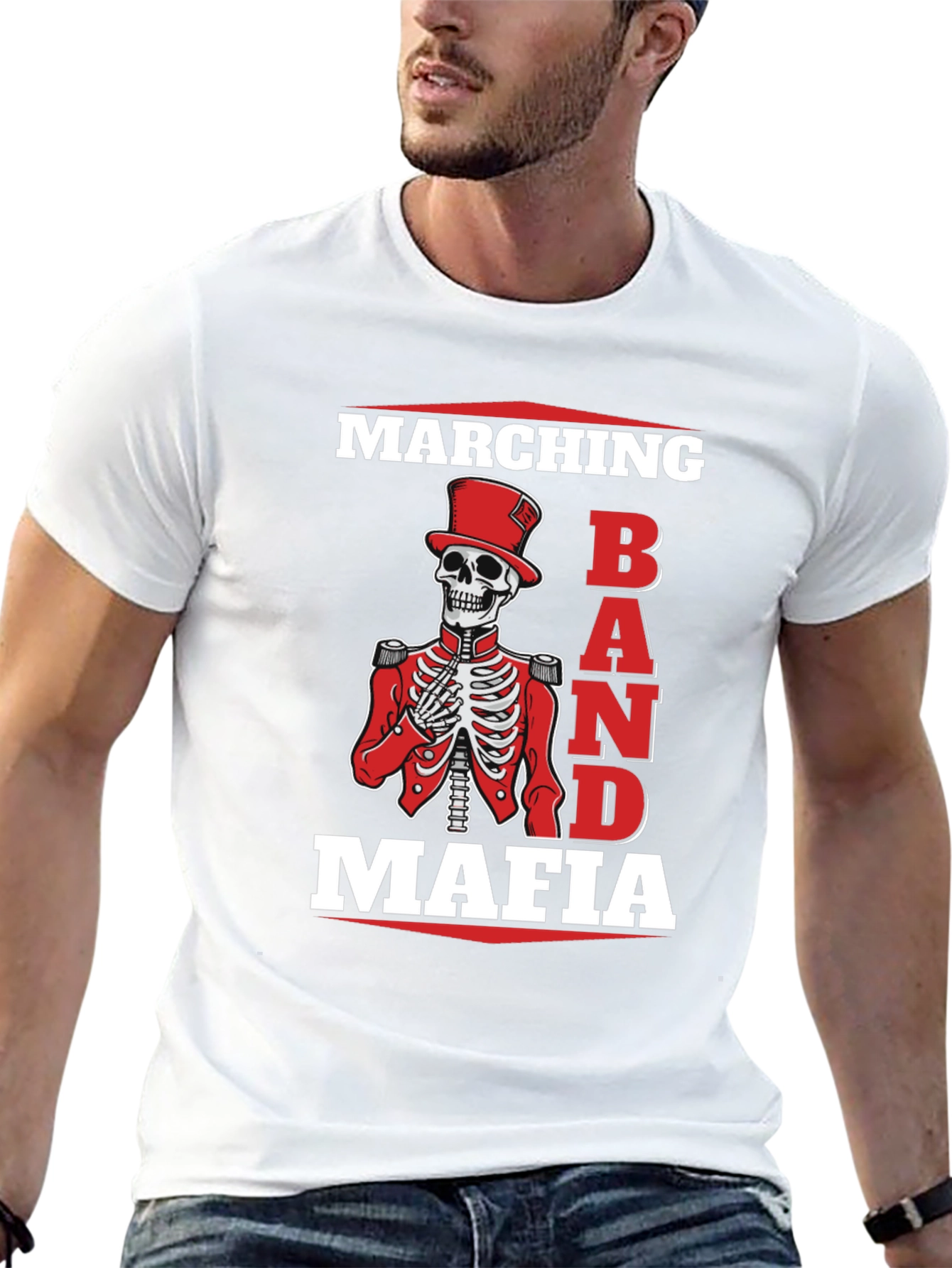 Marching Band Mafia Skeleton T-Shirt