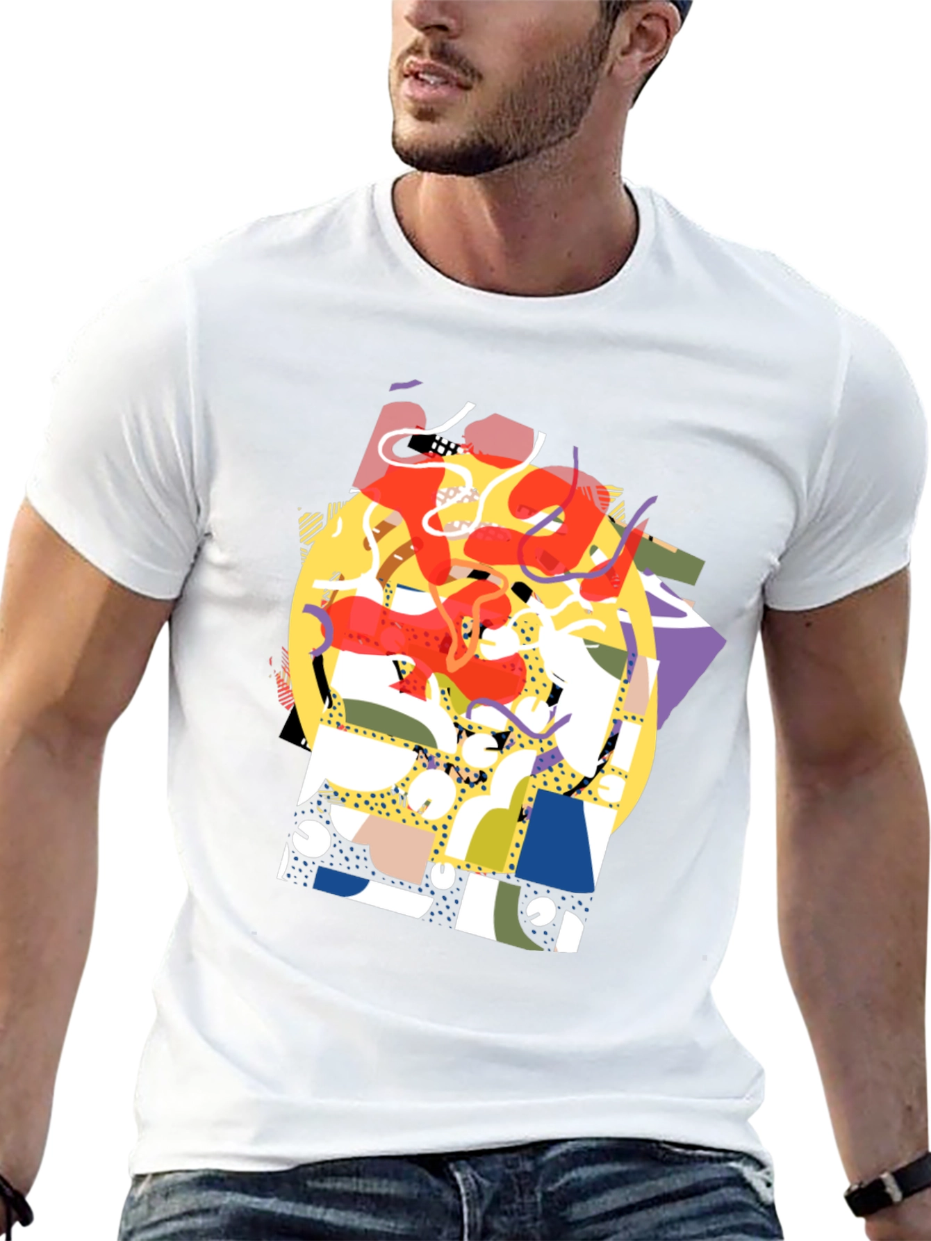 Abstract Graphic Tee - Black Casual Shirt