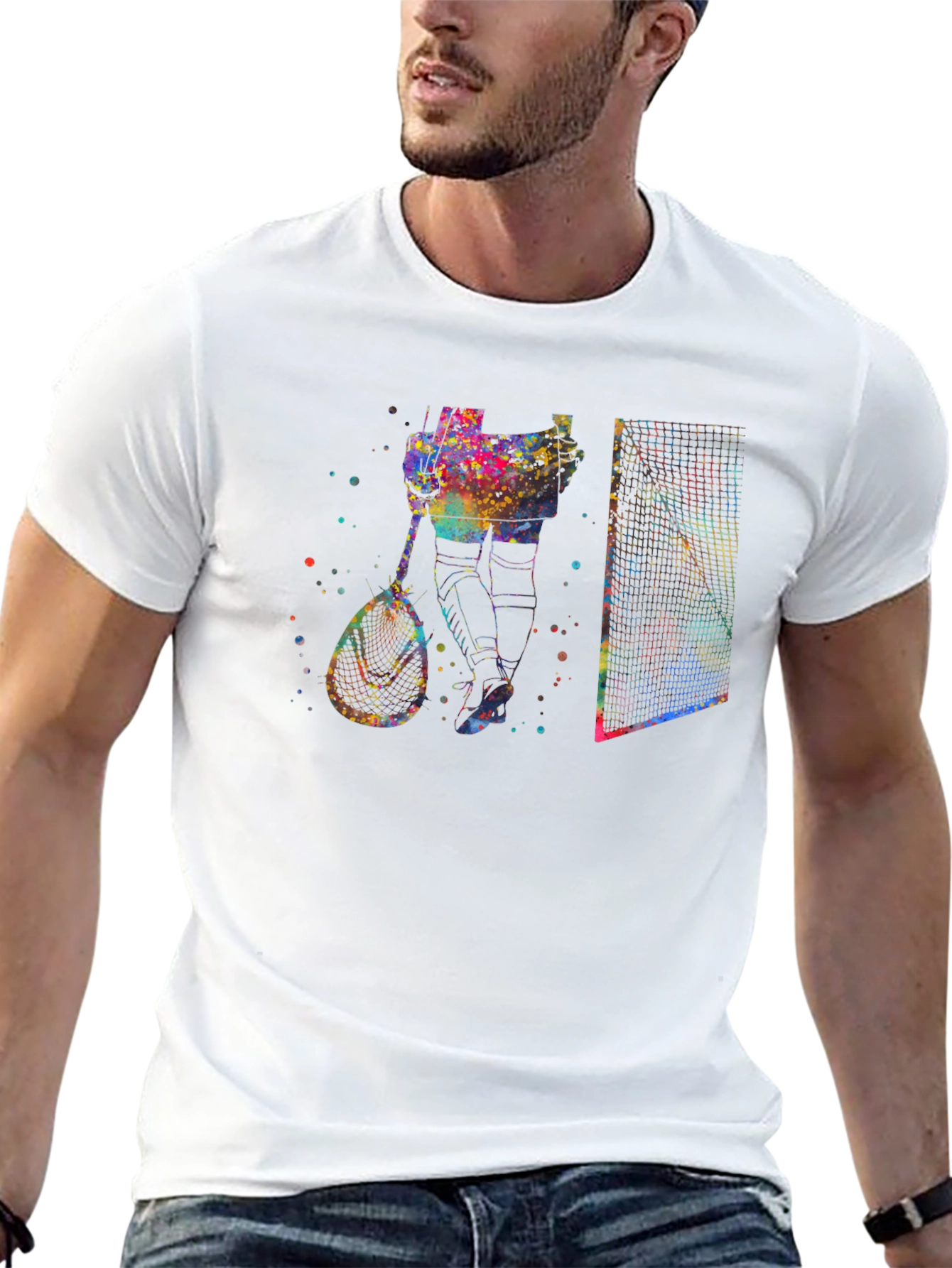Lacrosse Watercolor Graphic T-Shirt