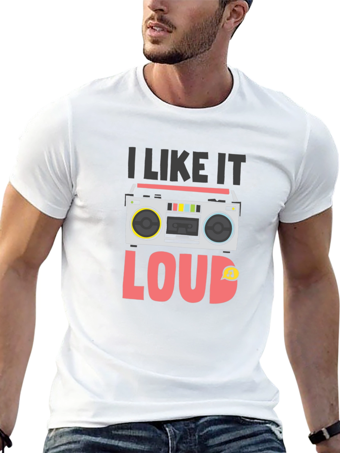 I Like It Loud Retro Boombox Graphic T-Shirt