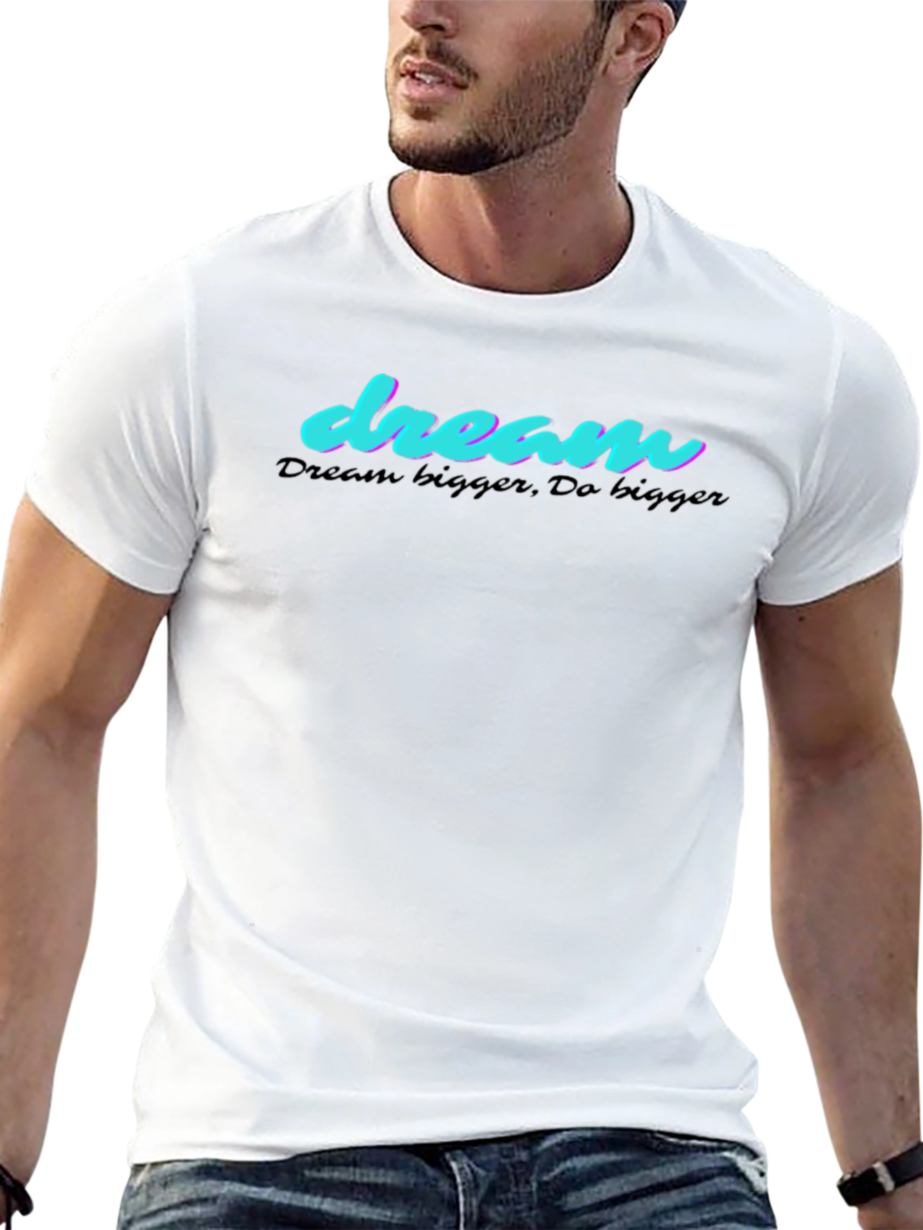 Dream Bigger Graphic Tee - Black Cotton T-Shirt