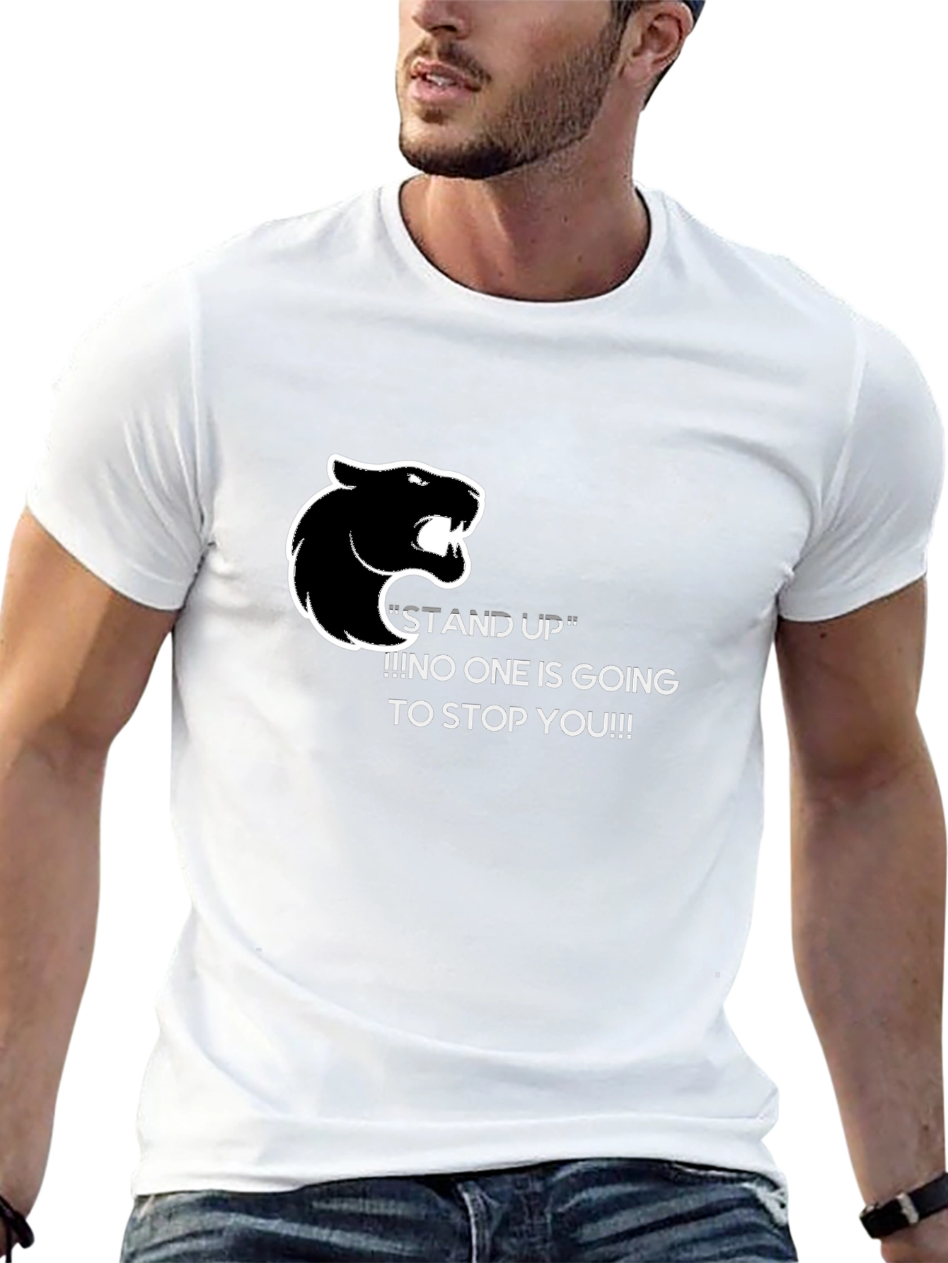 Stand Up Graphic Tee - Black Panther Motivation