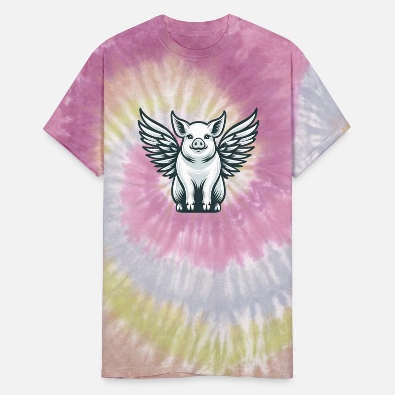 Domestic Pig Angel Silhouette with Wings