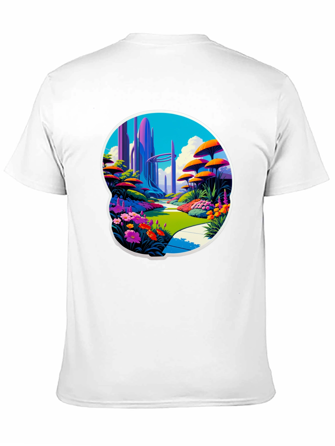 Futuristic Garden T-Shirt Sci-Fi Landscape Tee