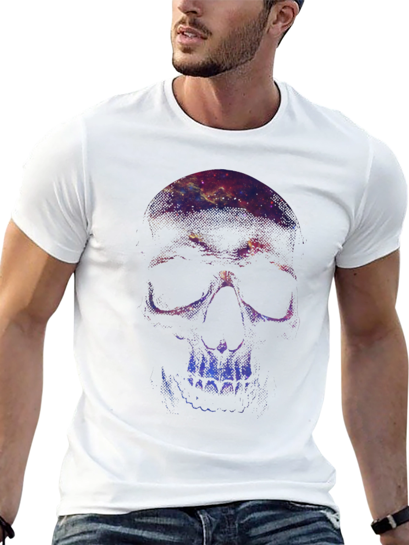 Galaxy Skull Graphic Tee - Mens Black T-Shirt