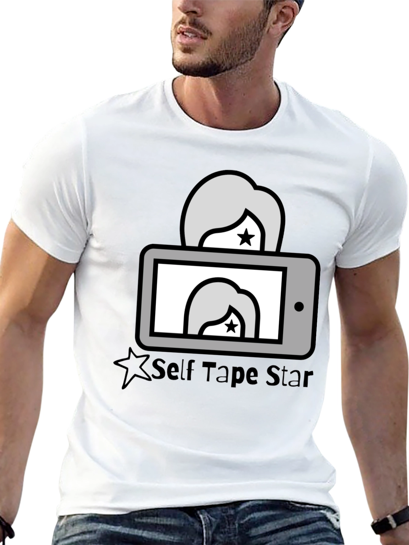 Self Tape Star Black Graphic Tee