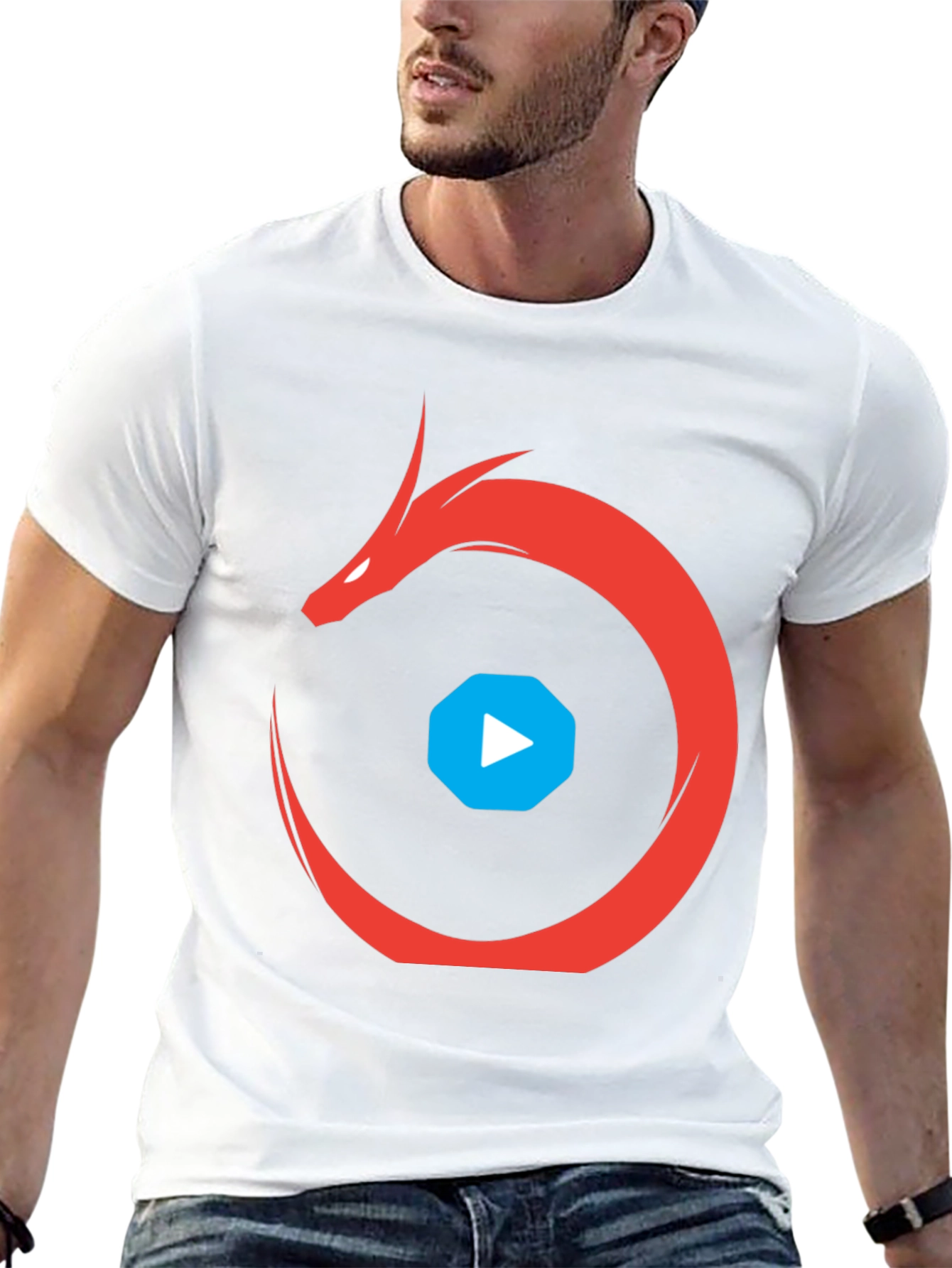 Dragon Play Button Black T-Shirt