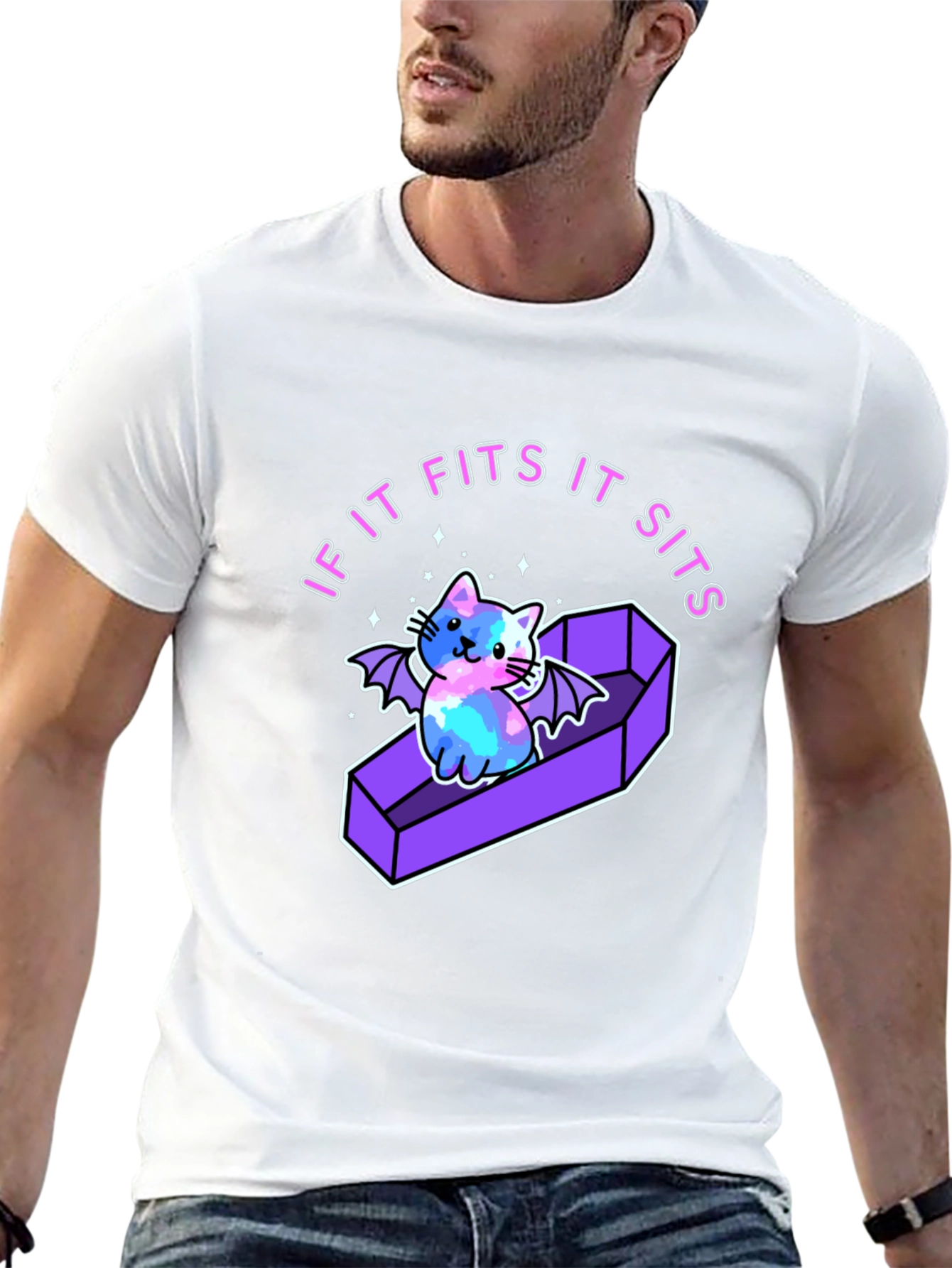 If It Fits It Sits Cat Coffin T-Shirt