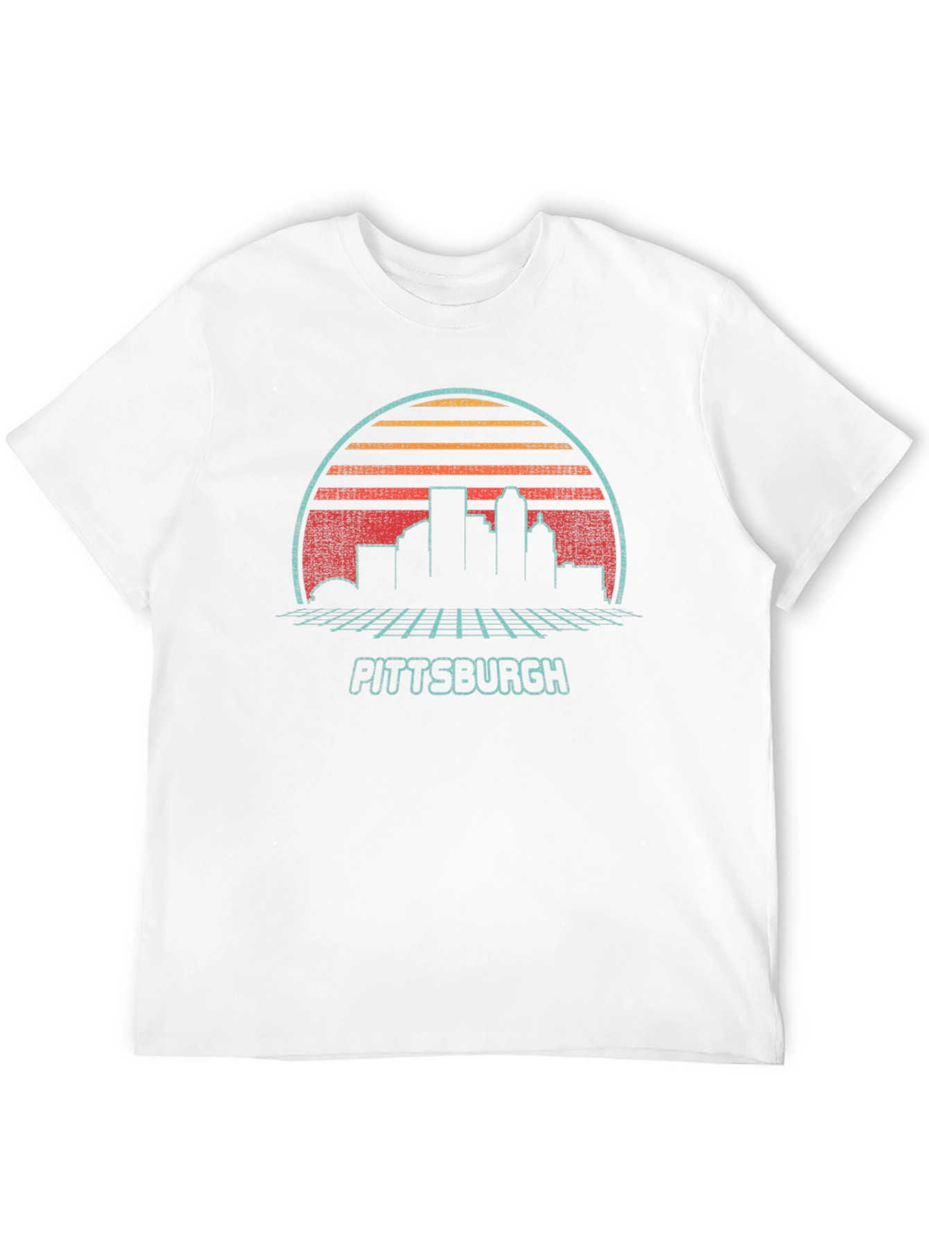 Pittsburgh Retro Style T-Shirt - Cityscape Design