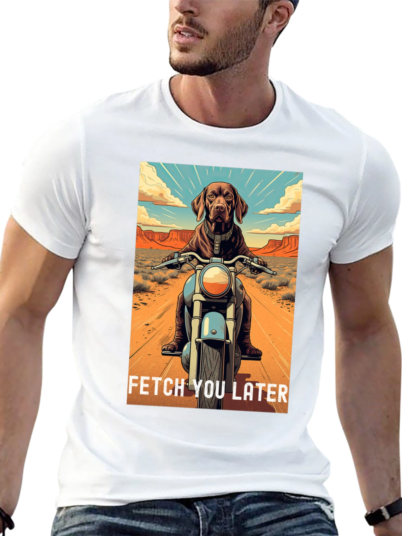 Dog on Motorcycle T-Shirt - Fetch You Later