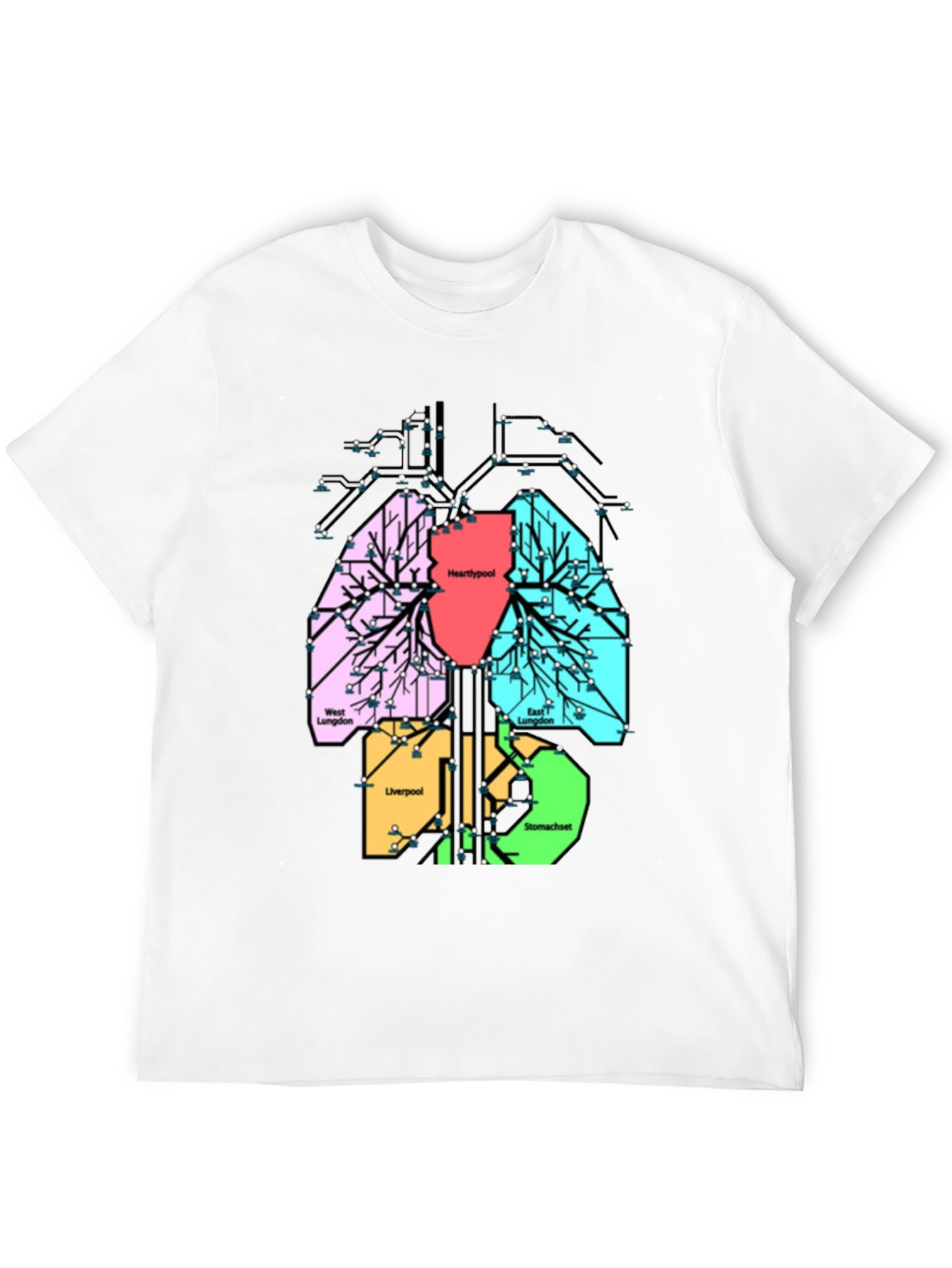 Lung Diagram City Map T-Shirt