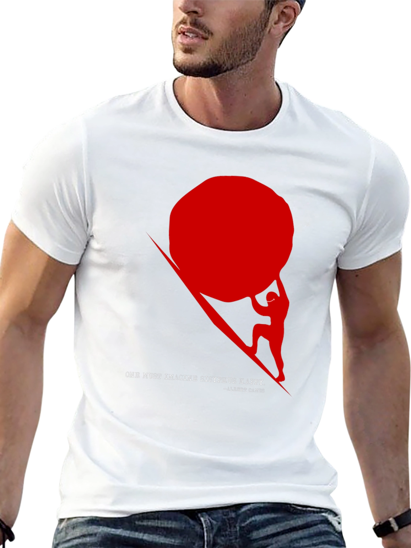 Sisyphus Happy T-Shirt - Mens Black Graphic Tee