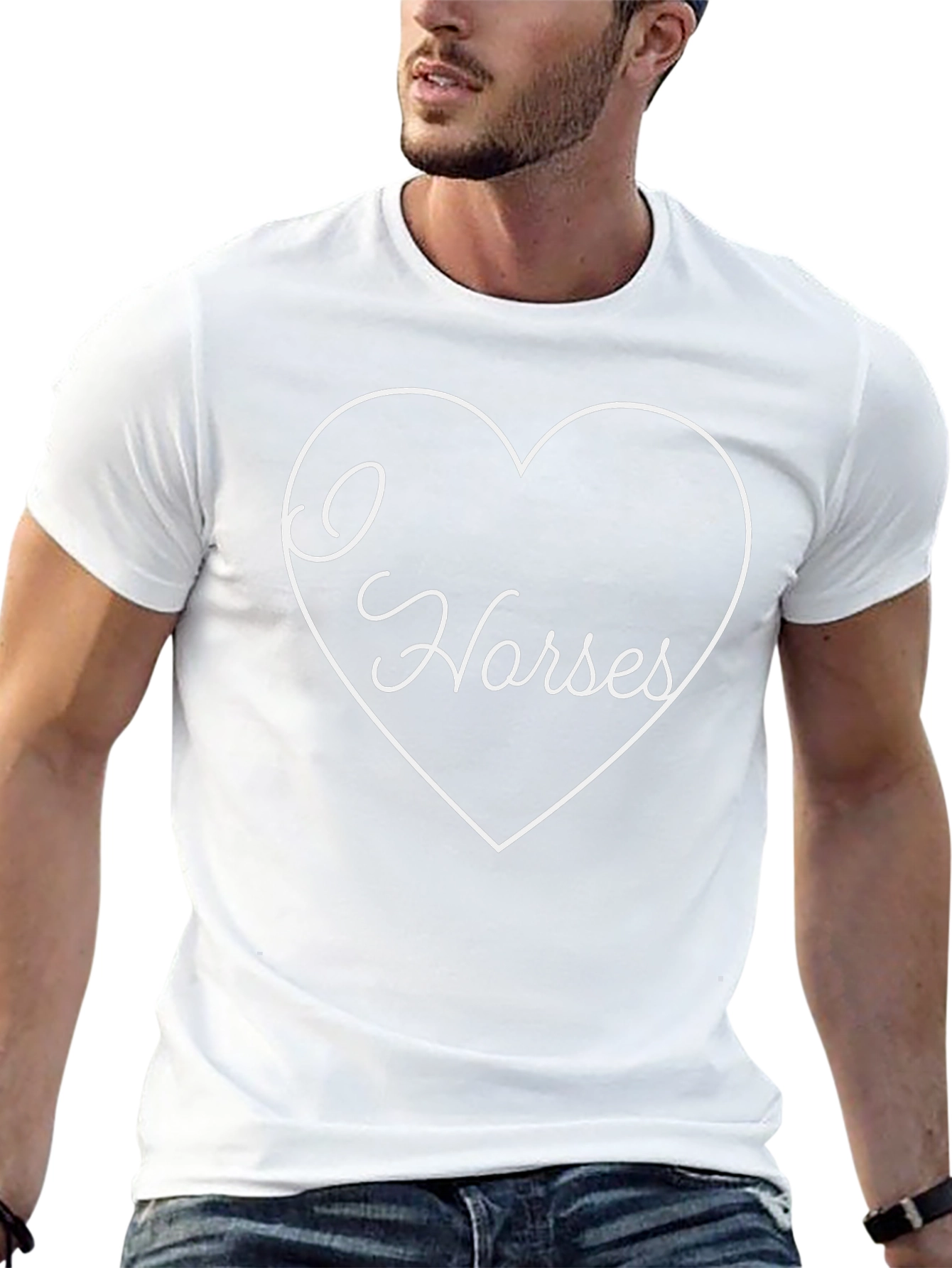 I Heart Horses Black Graphic T-Shirt