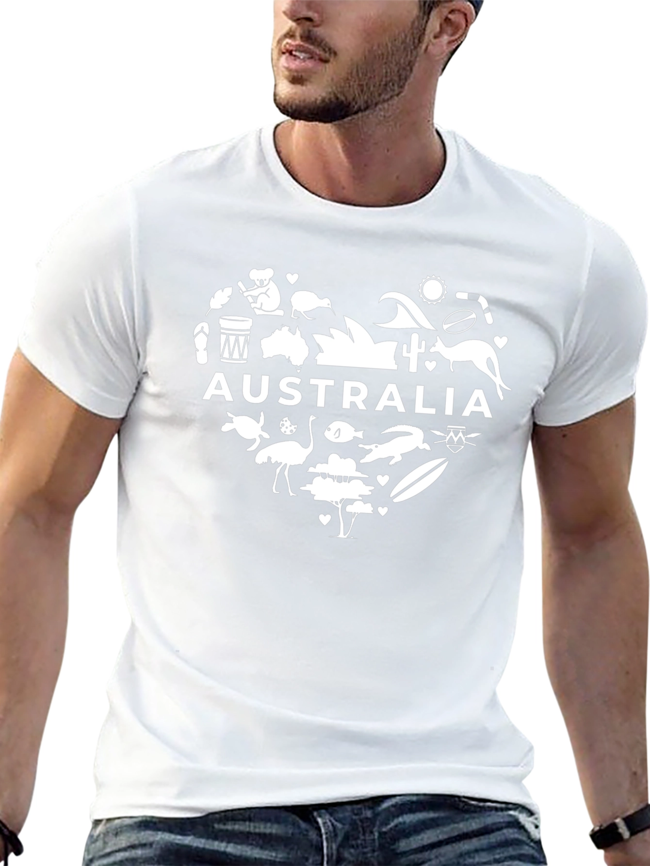 Australia Heart Graphic Black T-Shirt