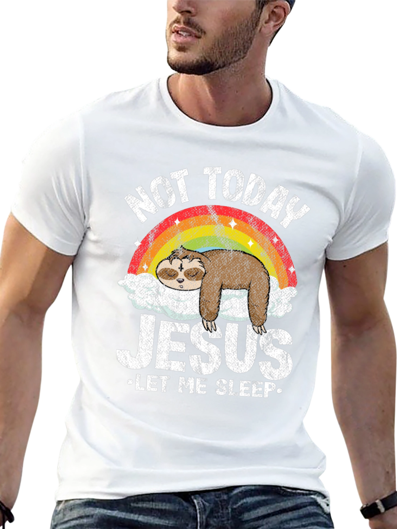 Not Today Jesus Sloth Graphic Tee