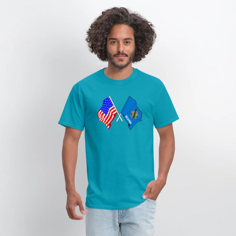 Flag USA and Oklahoma State Crossed
