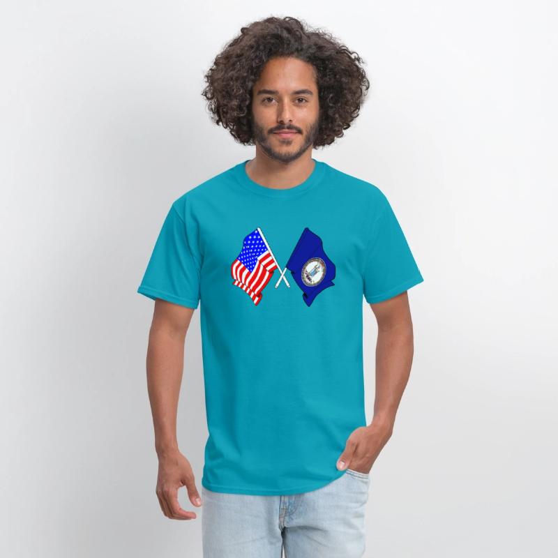 Flag USA and Virginia State Crossed
