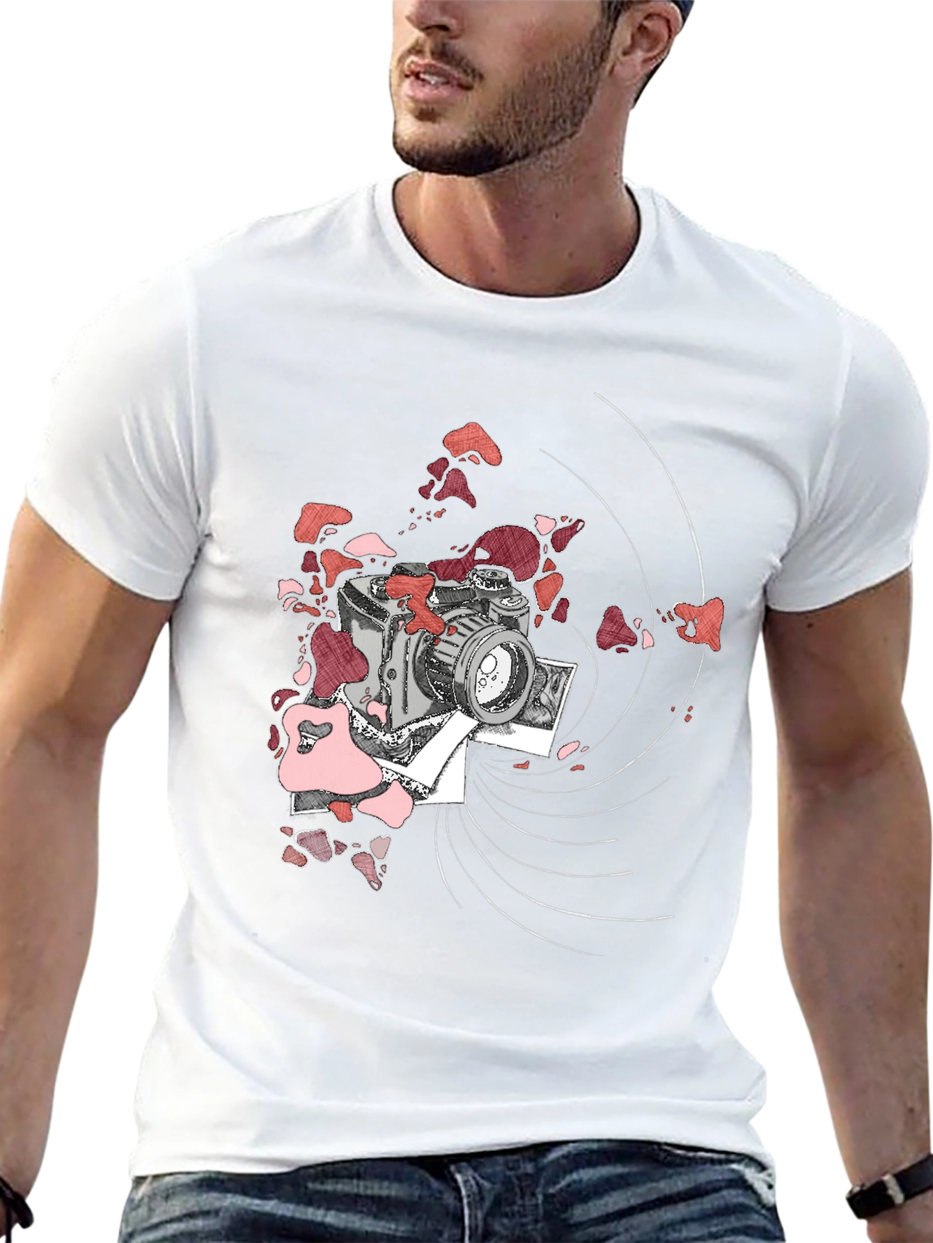 Retro Camera Graphic T-Shirt - Black