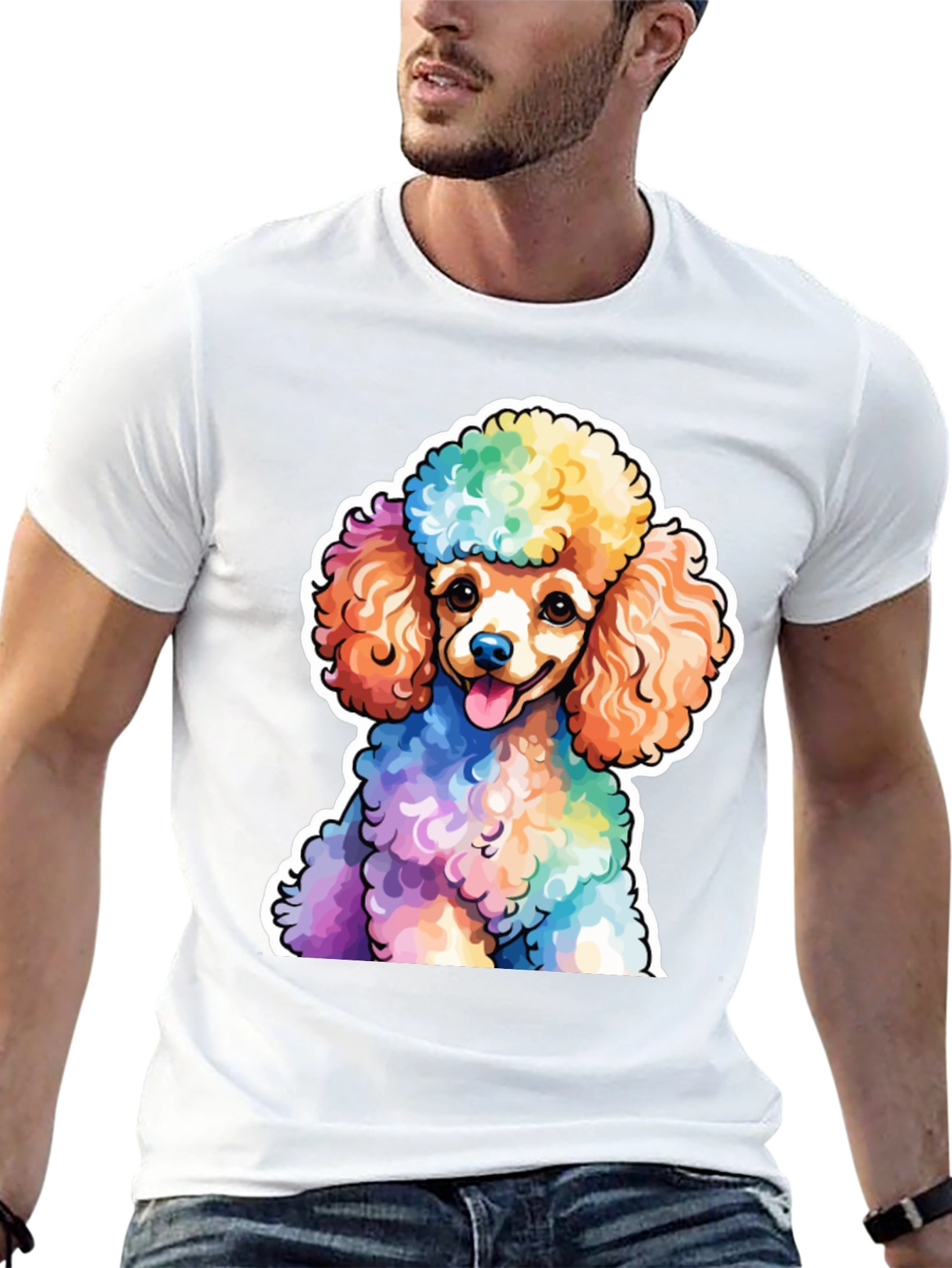Rainbow Poodle Graphic Tee - Fun Stylish & Unique