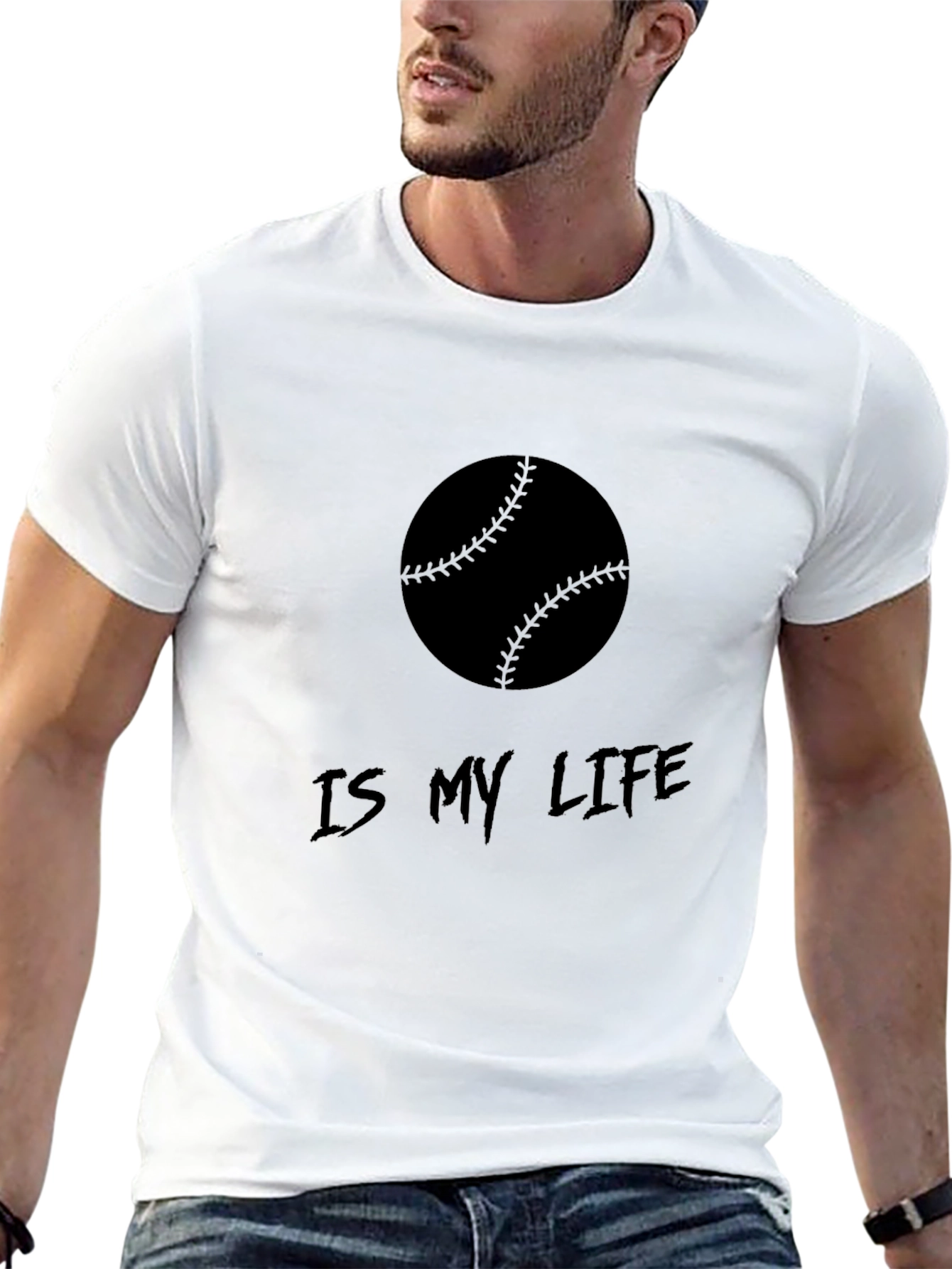 Baseball Is My Life Black Graphic Tee