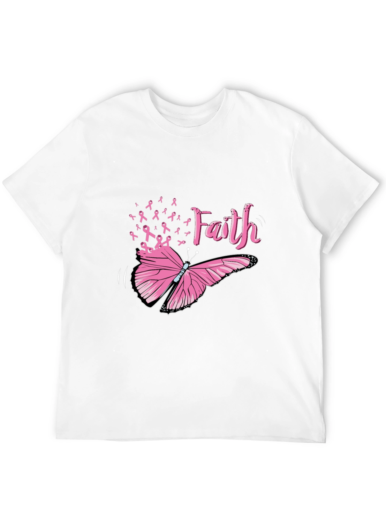 Faith Butterfly Breast Cancer Awareness Tee