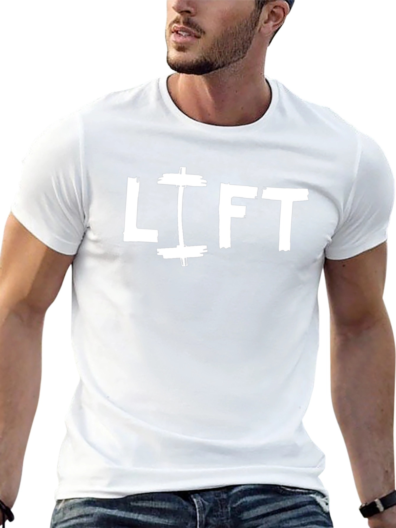 Lift Weights Graphic Tee - Black Cotton Gym Shirt