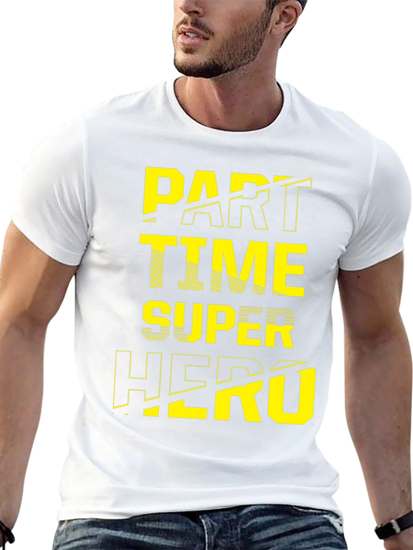 Part Time Super Hero Black Graphic Tee