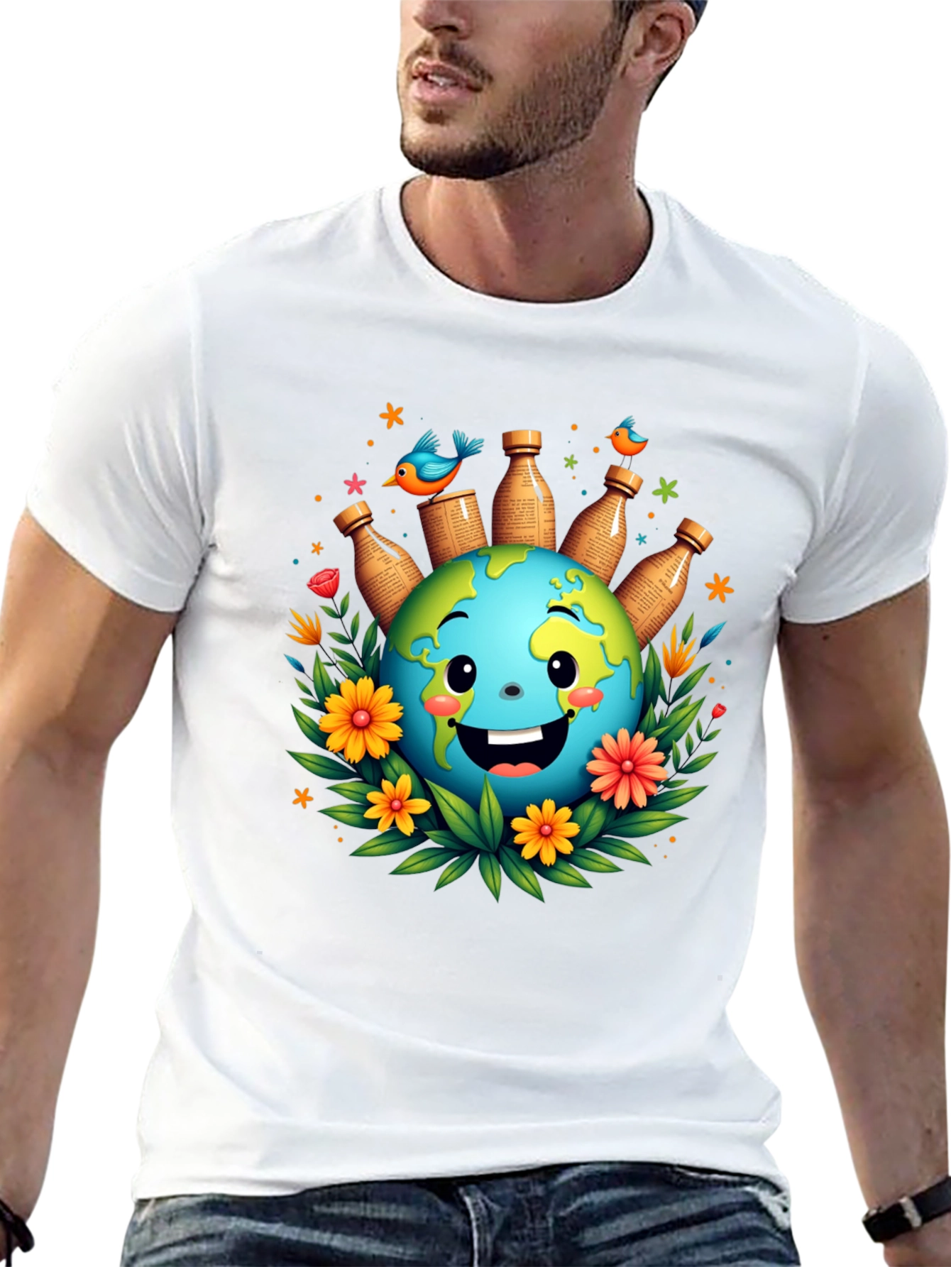 Eco-Friendly Earth Graphic Tee - Save the Planet