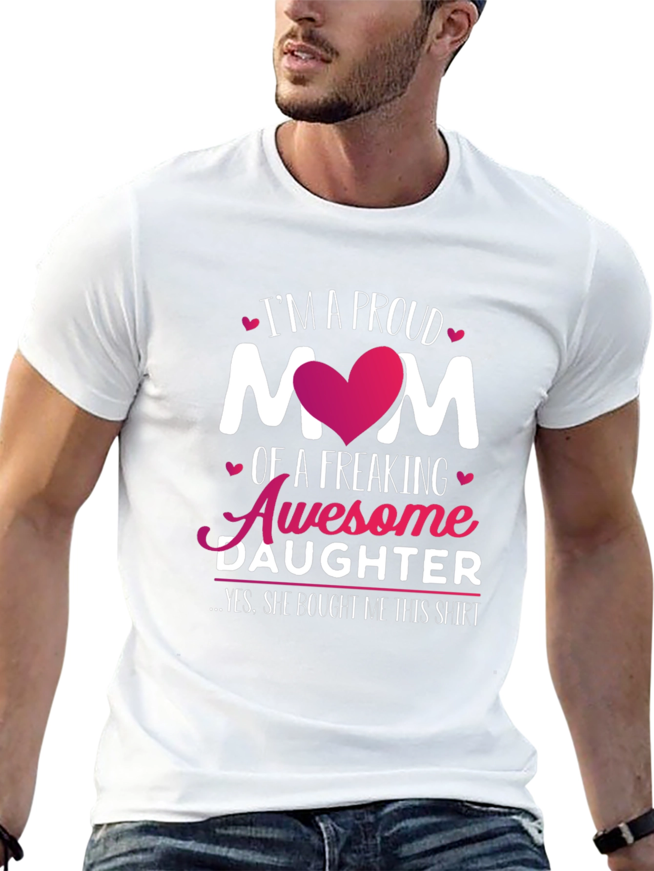 Proud Mom of Awesome Daughter T-Shirt - Black