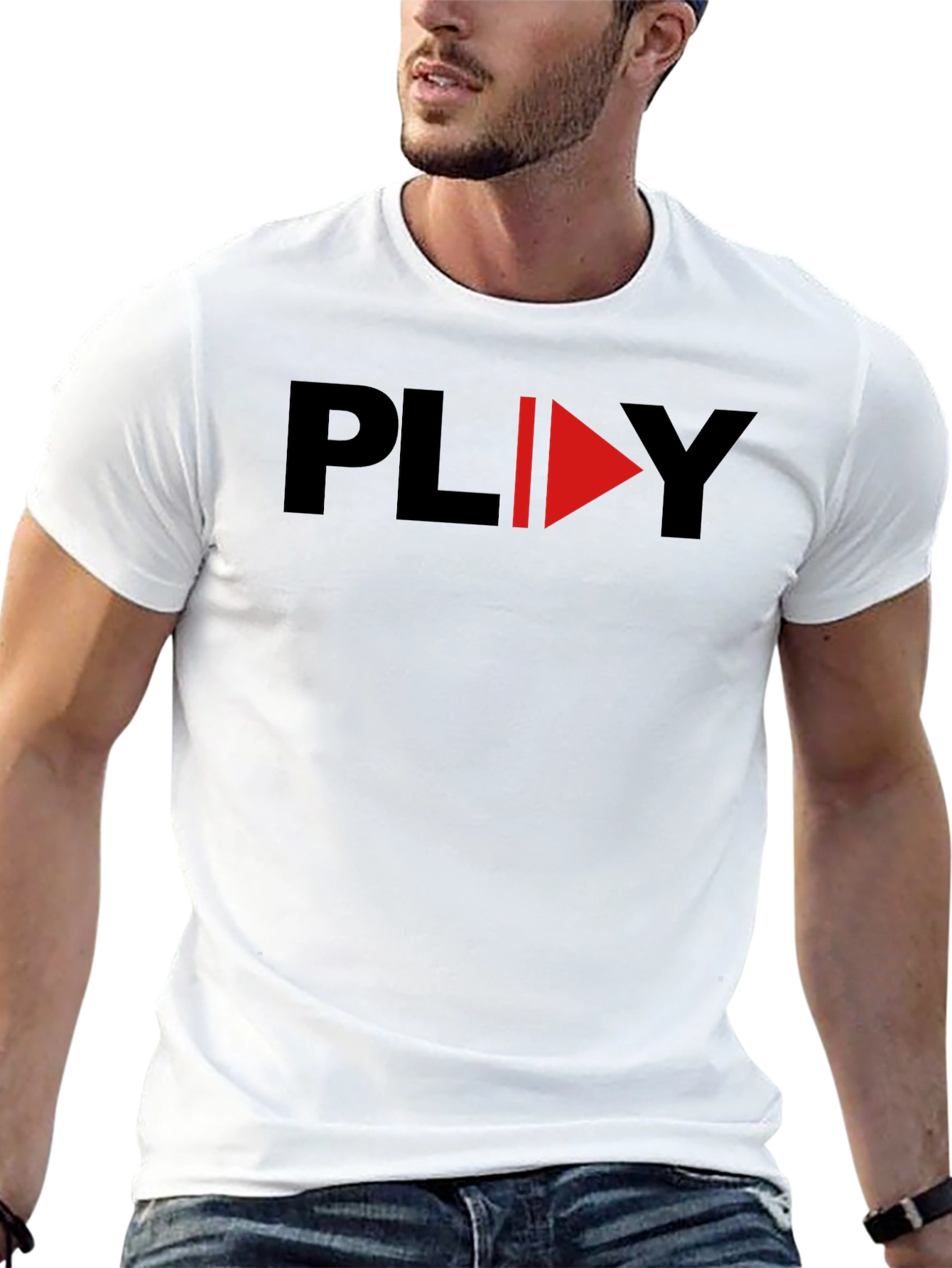 Play Graphic Black T-Shirt - Modern Design