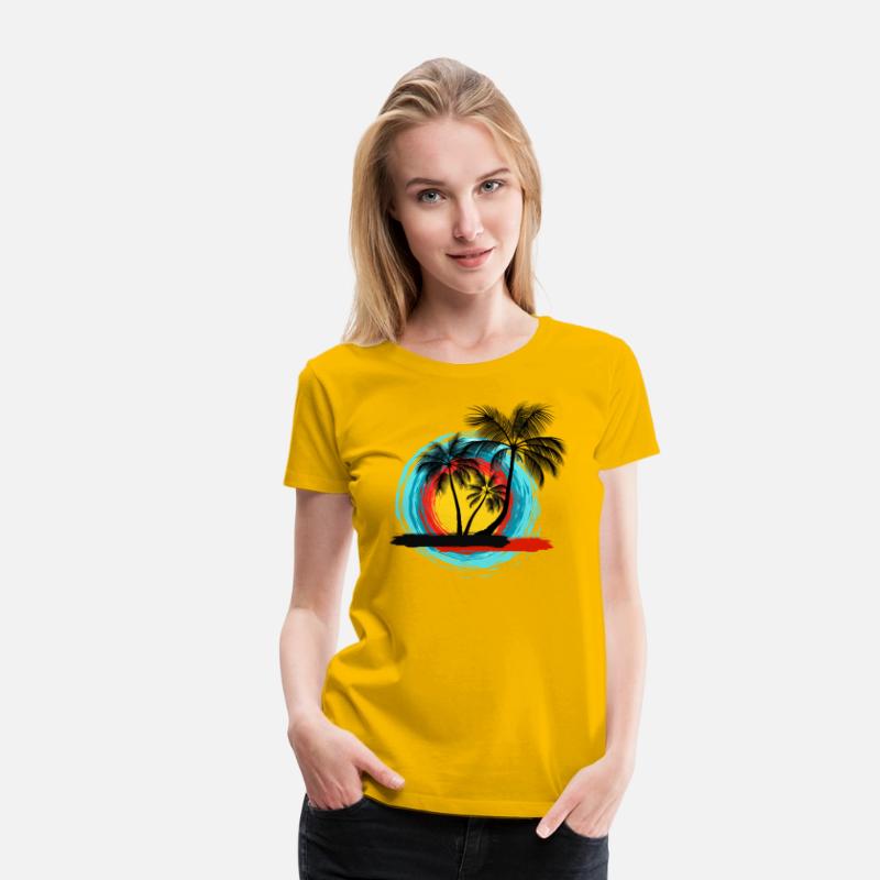 Hello summer paradise on women's premium T-shirt
