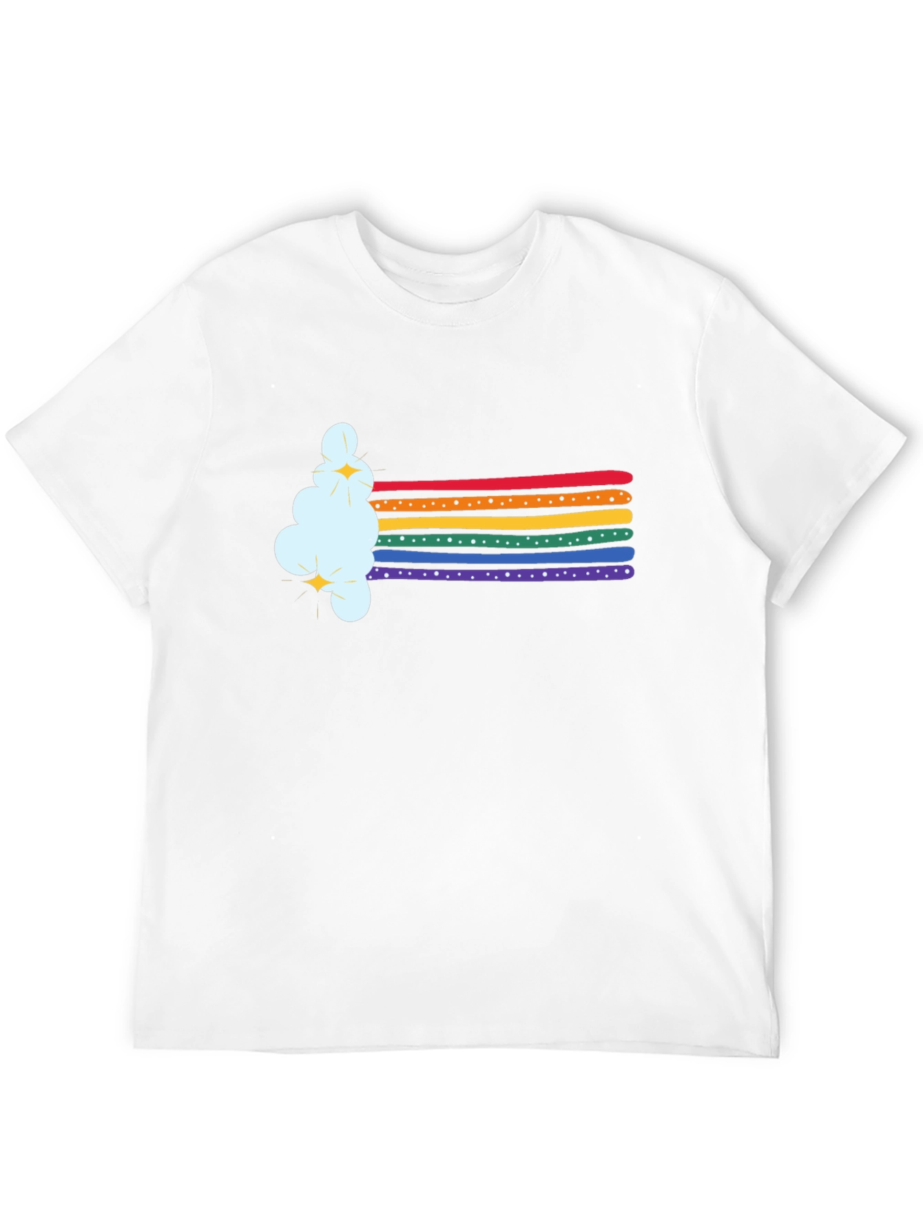 Rainbow Cloud Graphic Tee - Soft Black T-Shirt