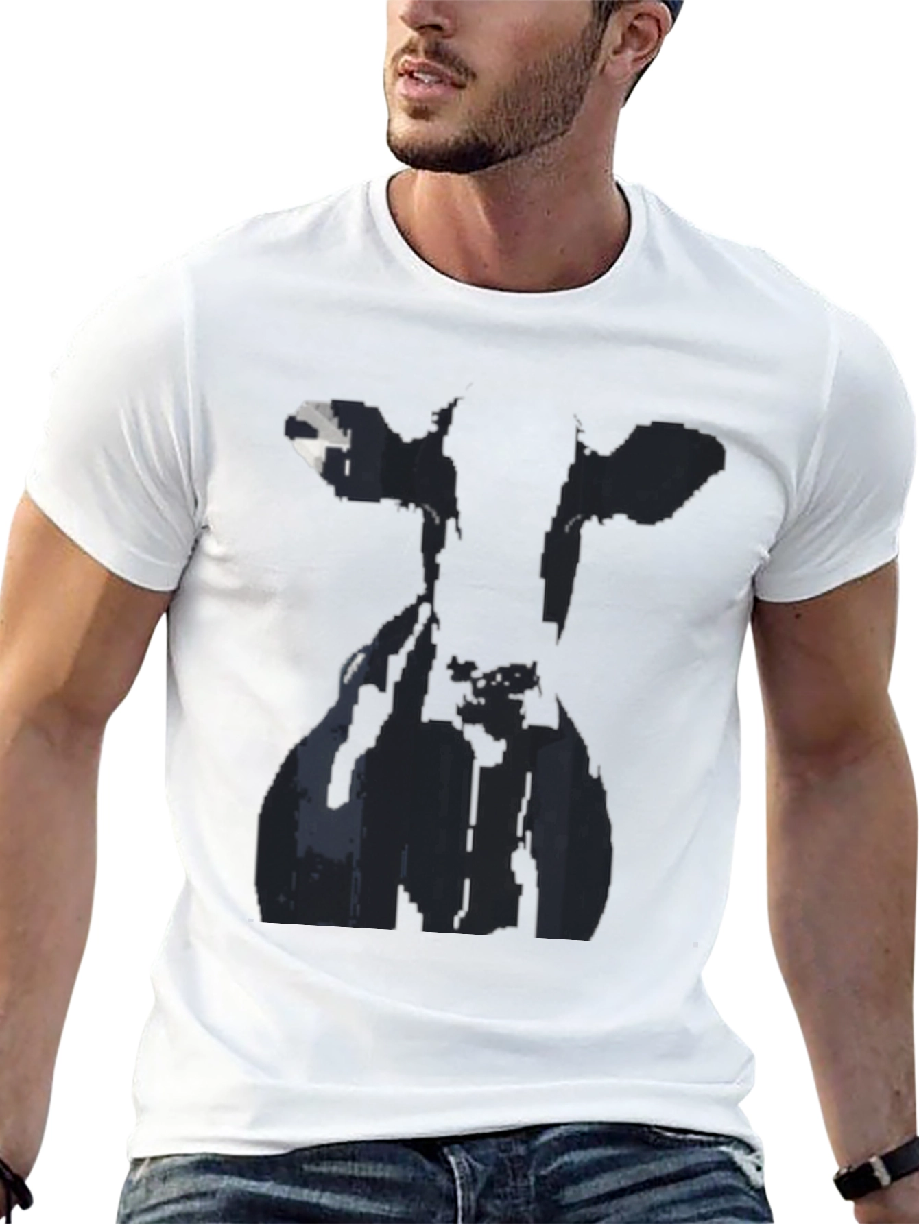 Cow Silhouette Black Graphic Tee