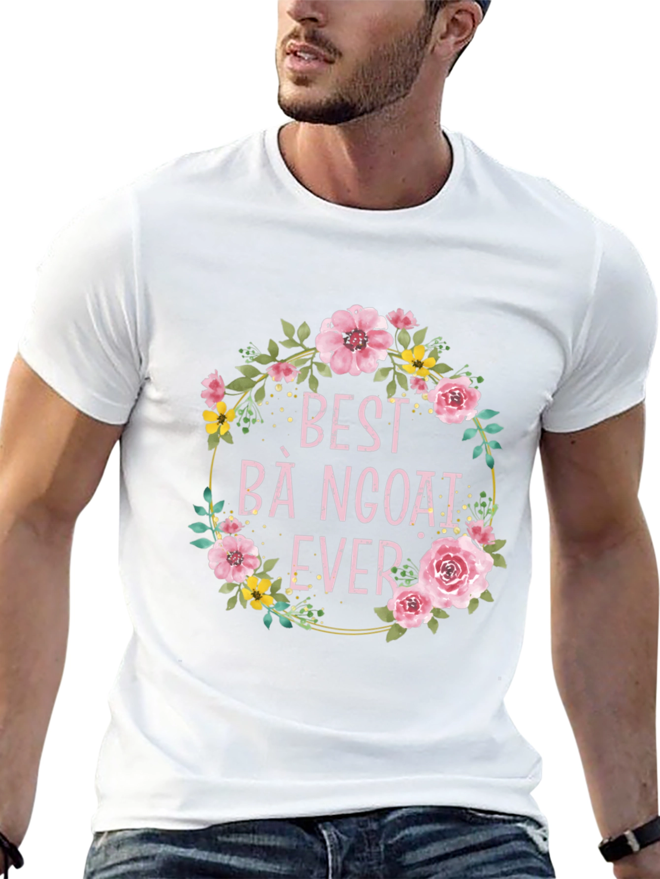 Best Bà Ngoại Ever Floral T-Shirt