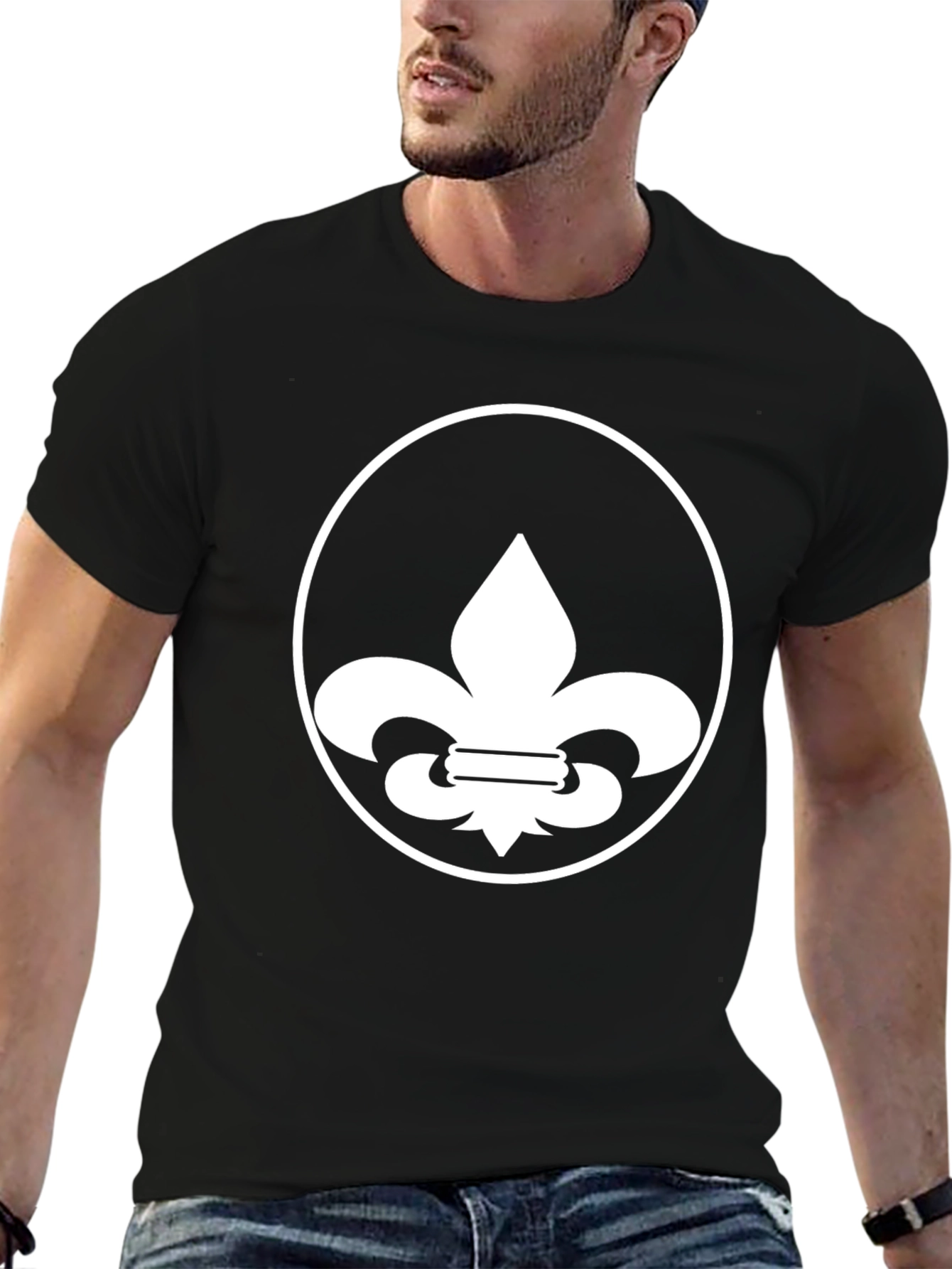 Fleur-de-Lis Graphic Tee - Black Cotton