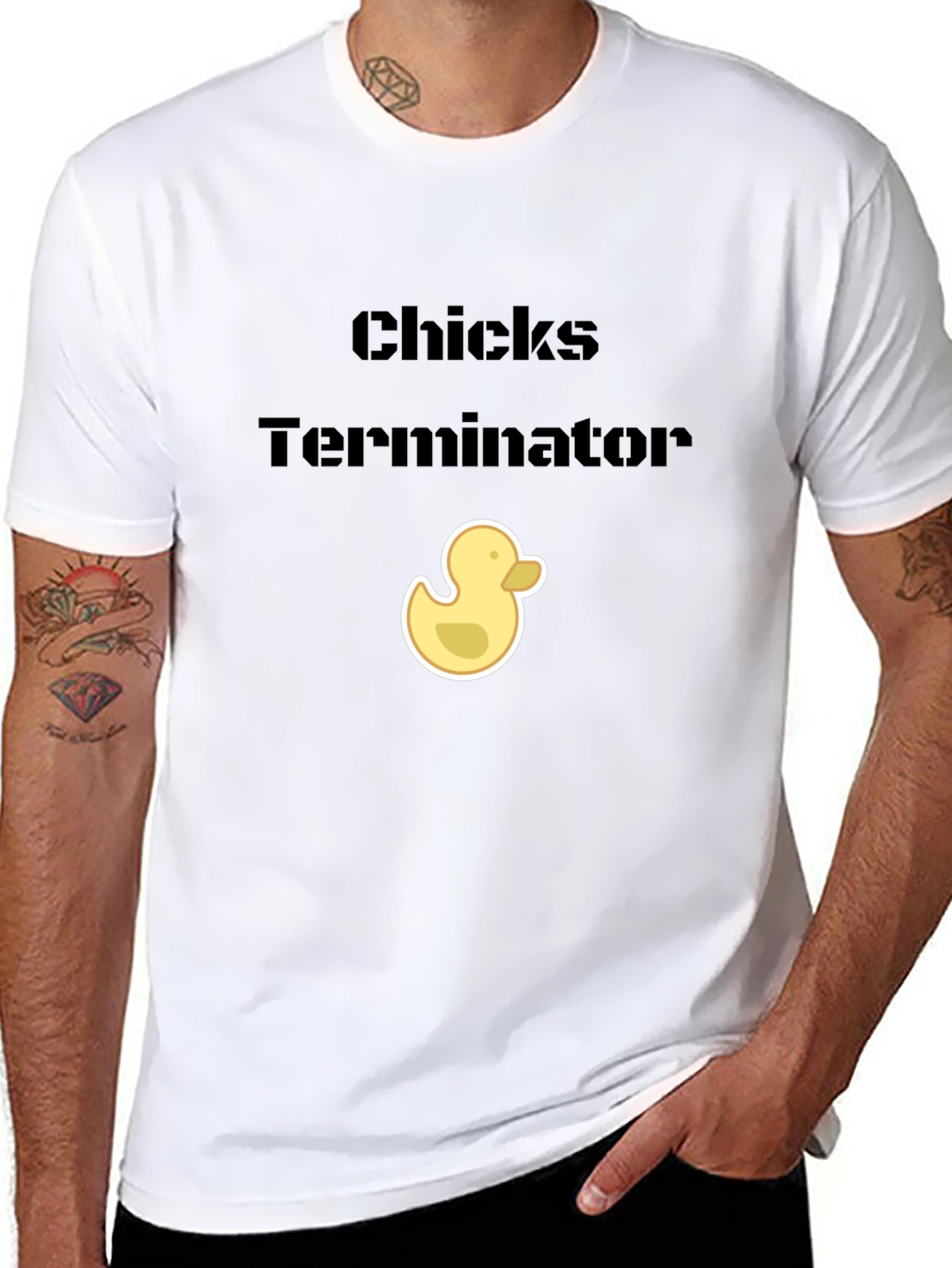 Funny Chicks Terminator Duck T-Shirt