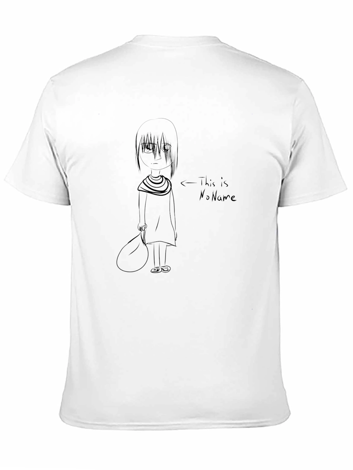 Black T-Shirt with No Name Graphic