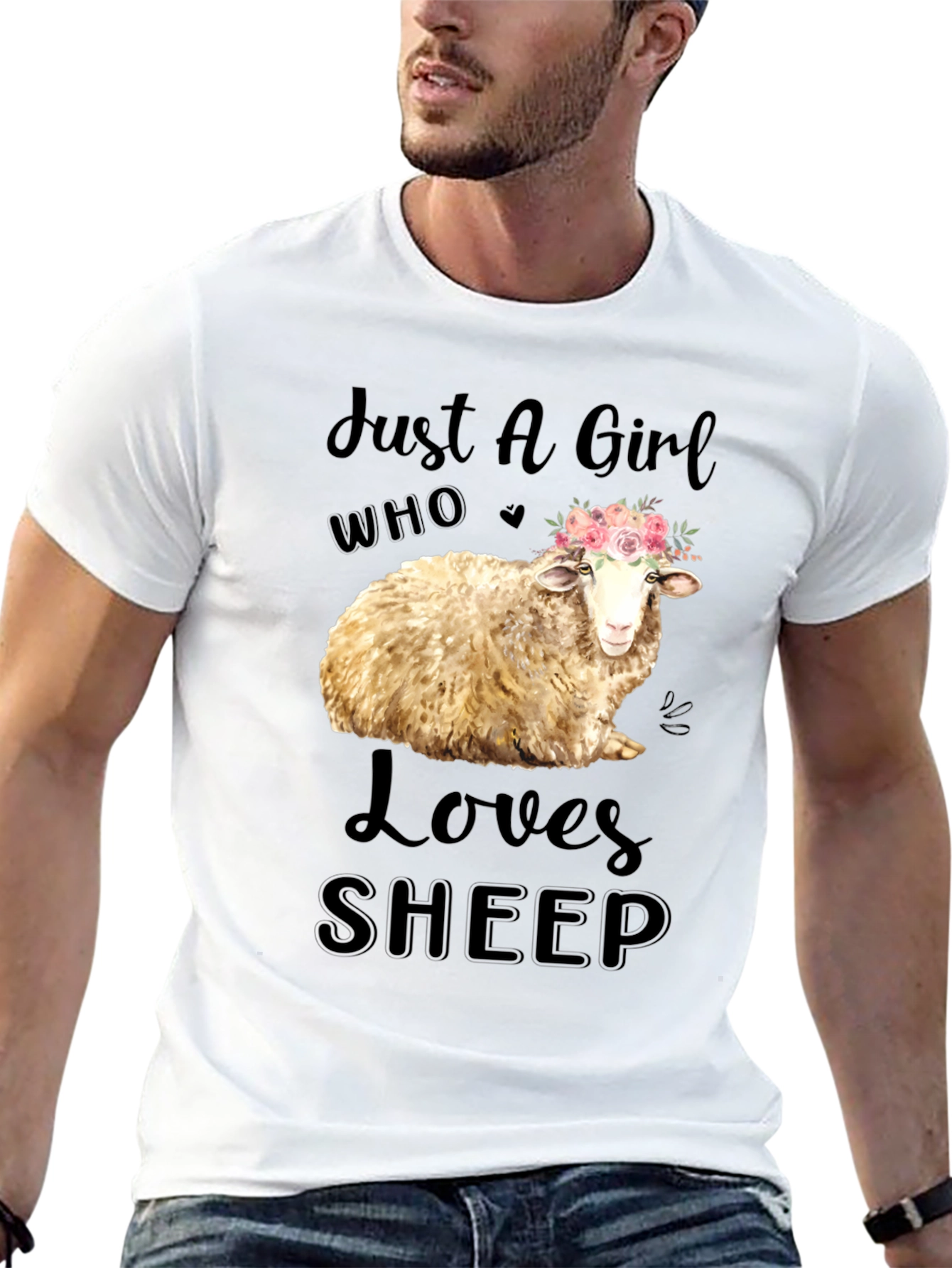 Just A Girl Who Loves Sheep Graphic Tee