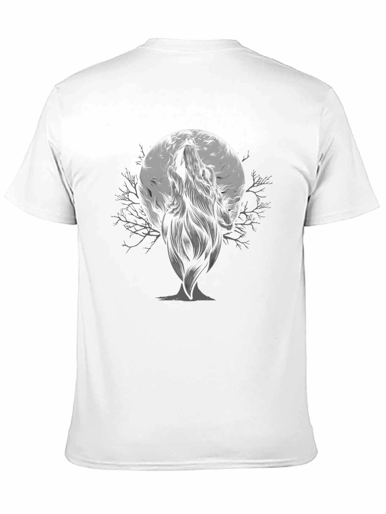 Wolf Howling at Moon Graphic T-Shirt