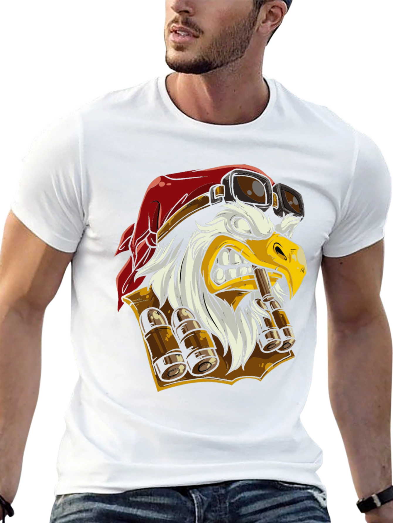 Eagle Pilot T-Shirt - Cartoon Graphic Tee