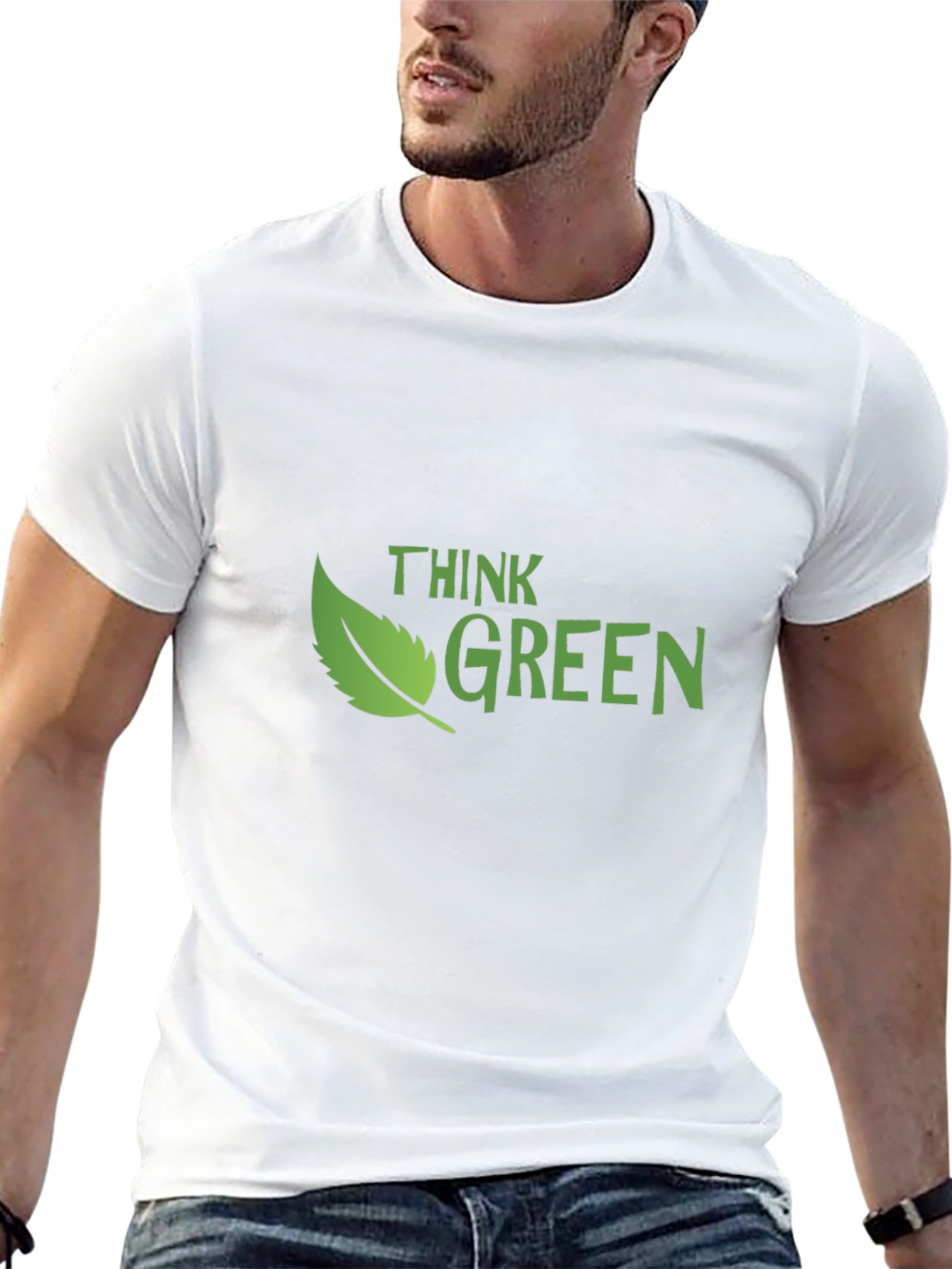 Think Green Graphic Tee - Eco-Friendly Style