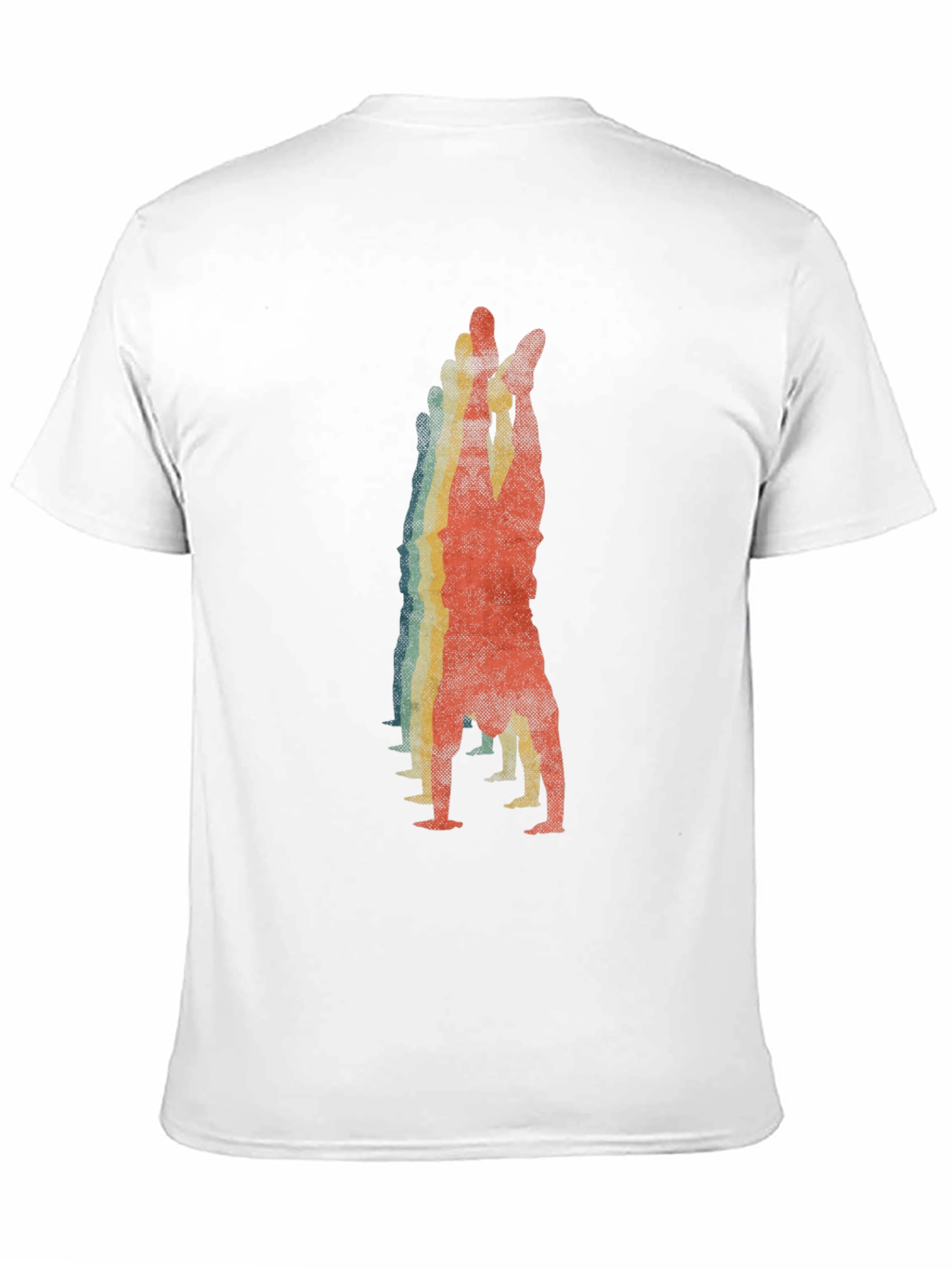 Retro Handstand Graphic Tee - Black Cotton Shirt