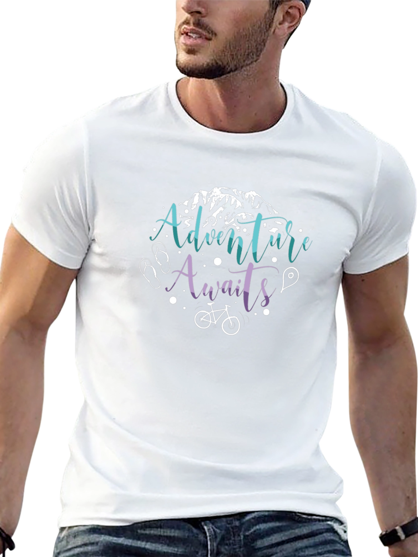 Adventure Awaits Graphic T-Shirt - Black