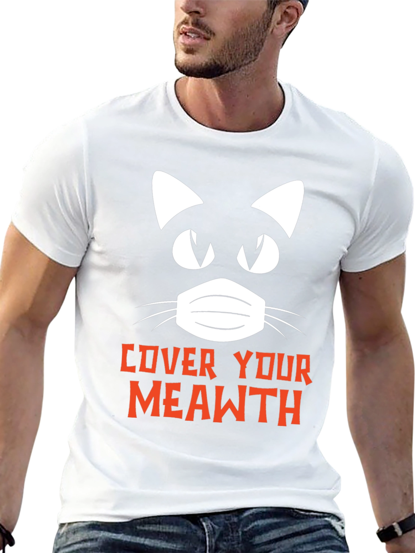 Cover Your Meawth T-Shirt Black Novelty Graphic Tee