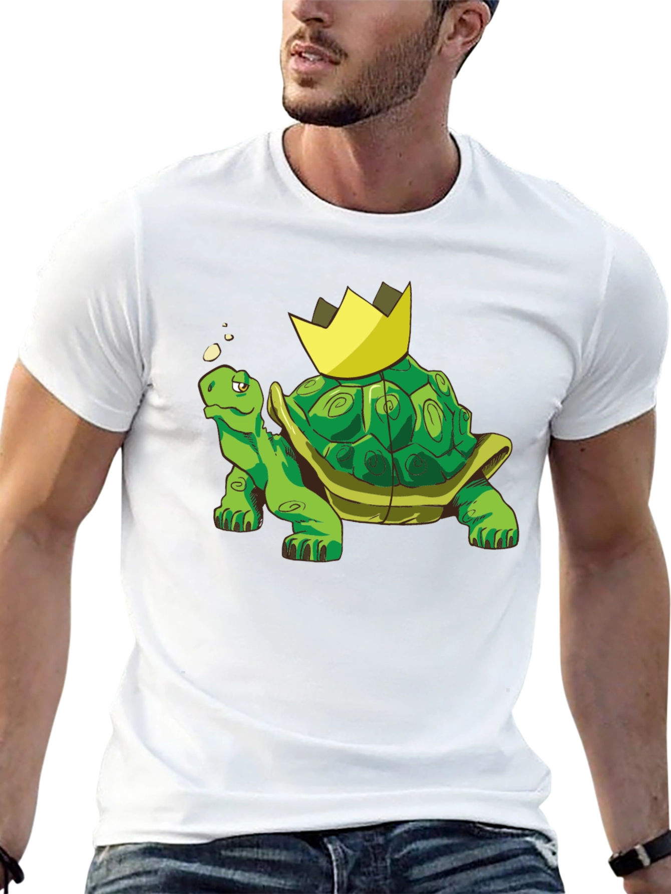 King Turtle T-Shirt - Cartoon Graphic Tee
