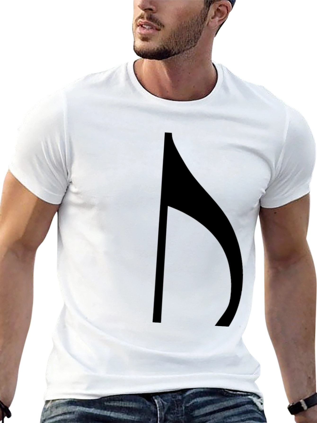 Mens Black T-Shirt with Abstract Graphic
