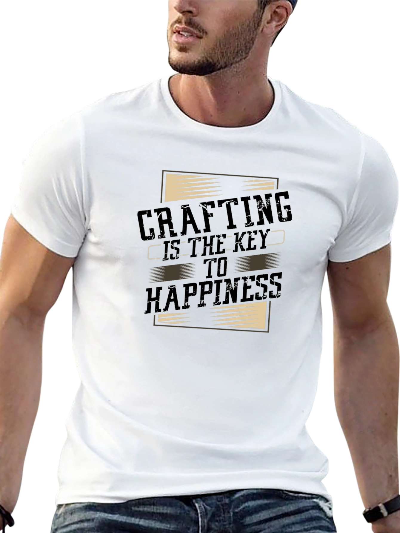 Crafting is the Key to Happiness Black T-Shirt